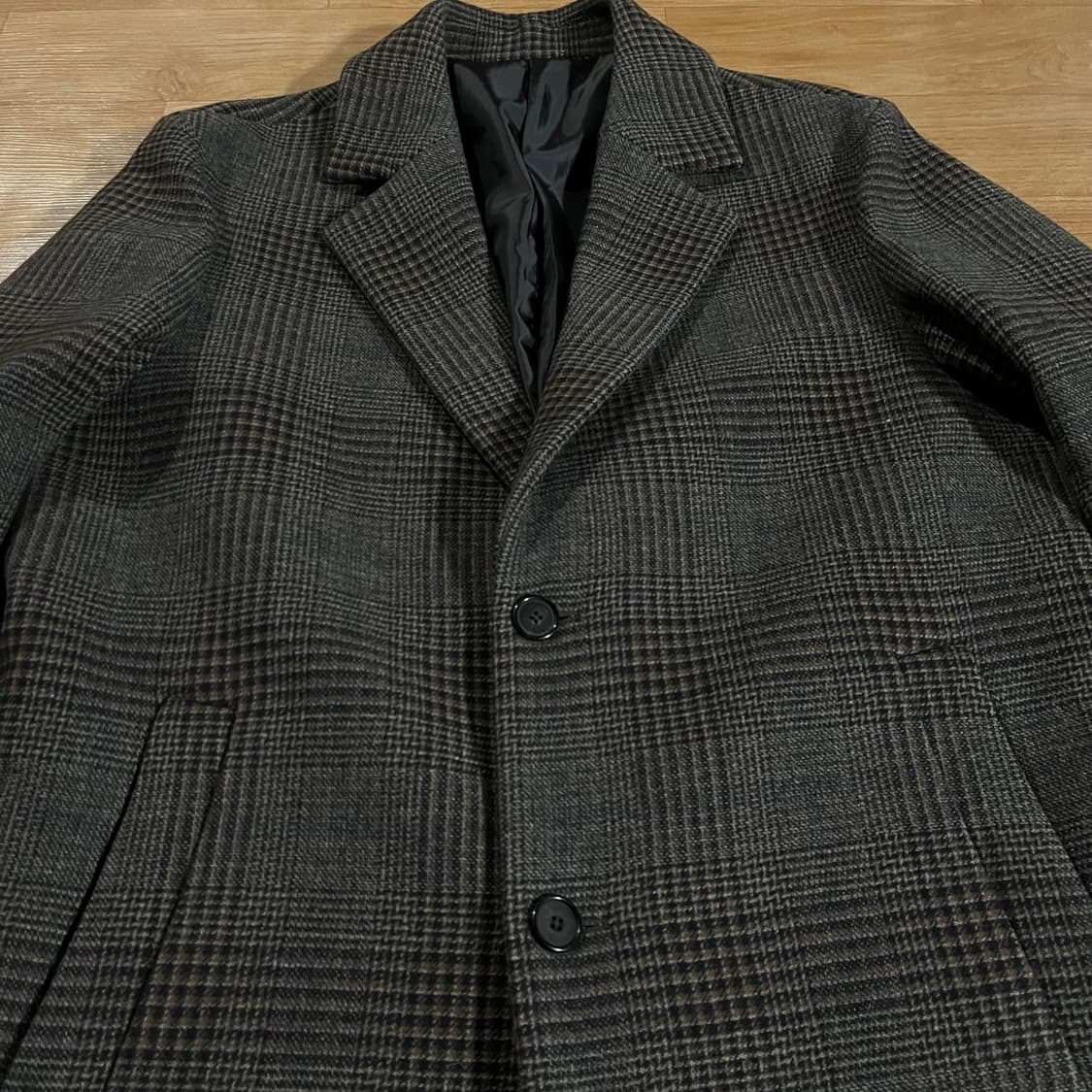 [105] 클럽모나코 글렌체크 캐시미어 코트 상품이미지2