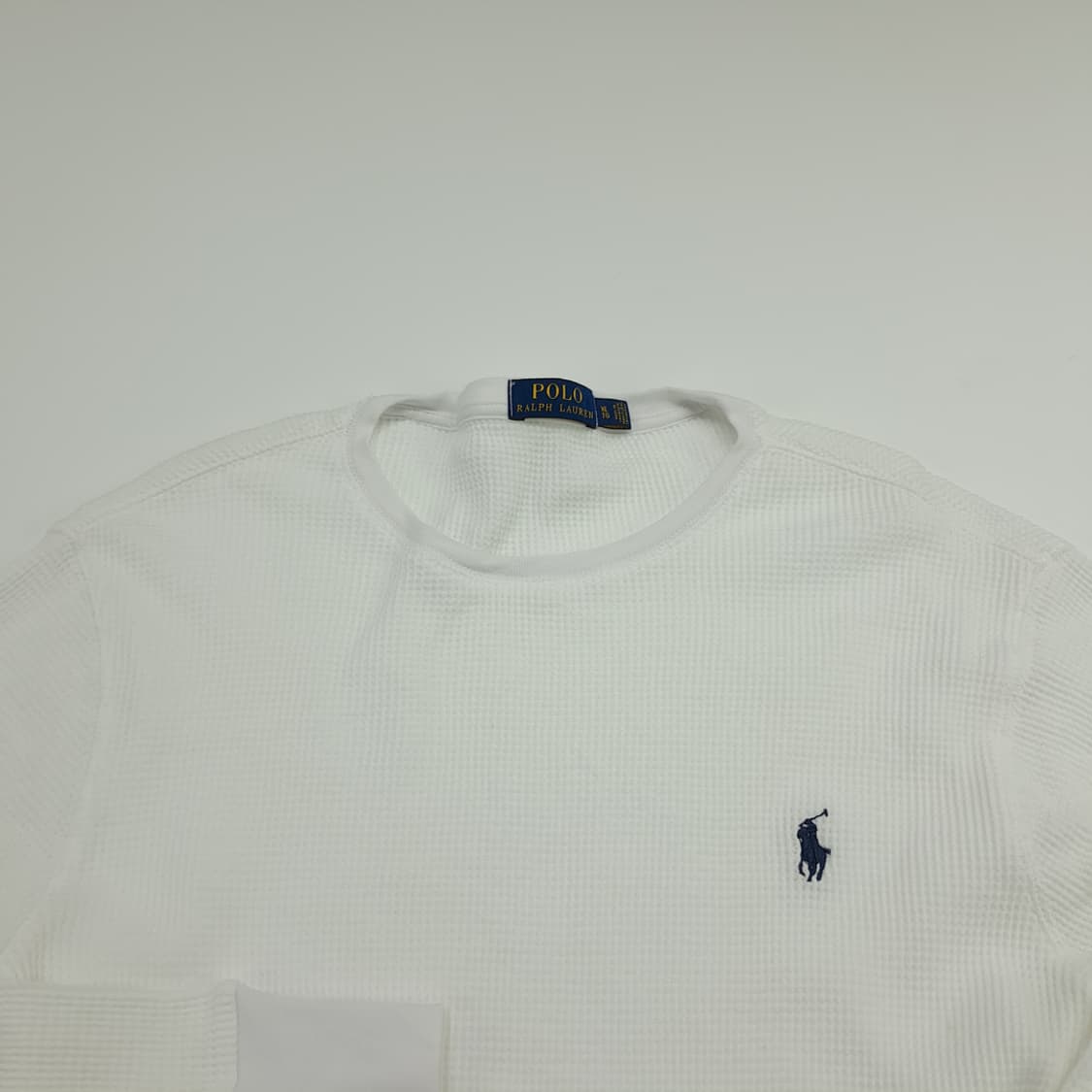 CN725 XL 폴로 랄프로렌 화이트 와플 니트 긴팔 티셔츠 상품이미지3