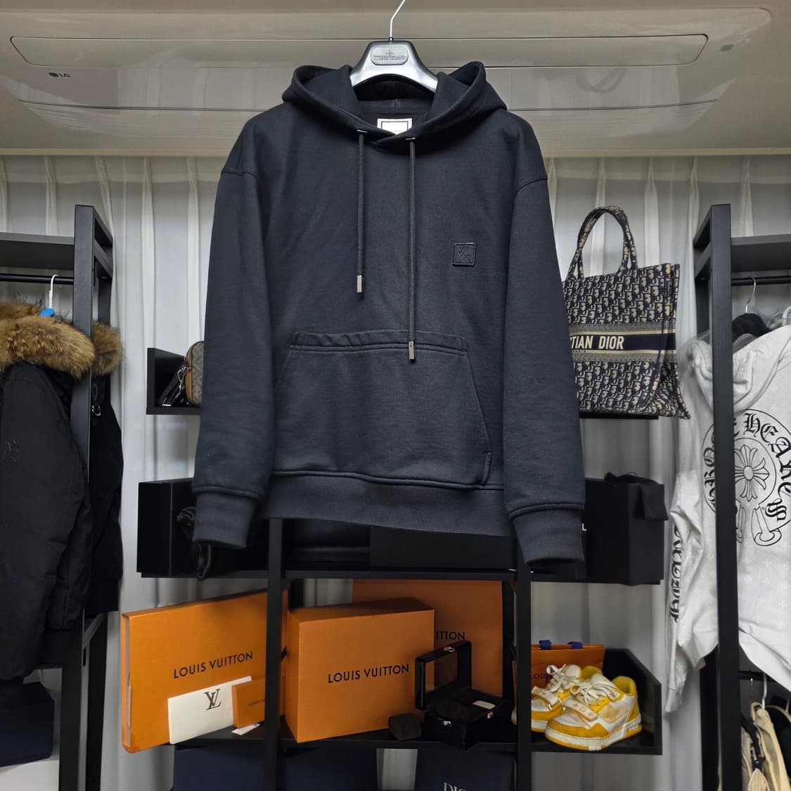 {클로젯}[44][크림 택 구성]우영미 플라워 백 프린팅 후드티 상품이미지2