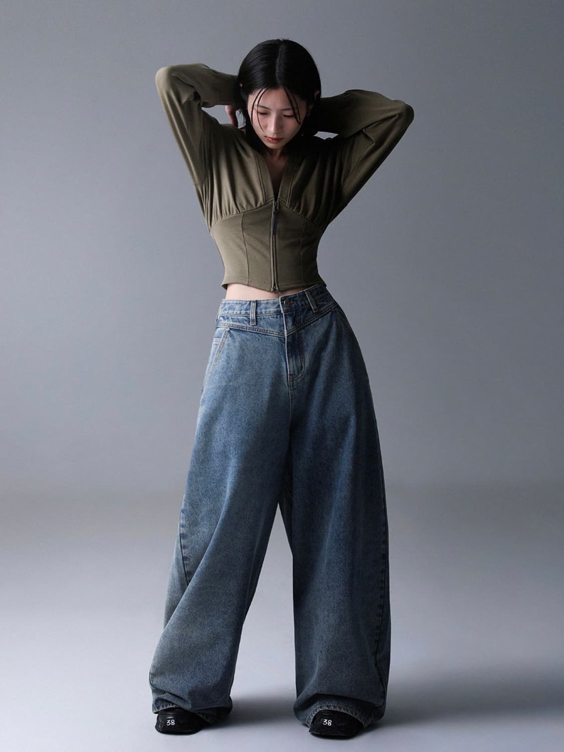 어반드레스x젠더스트 후드집업 카키 상품이미지4