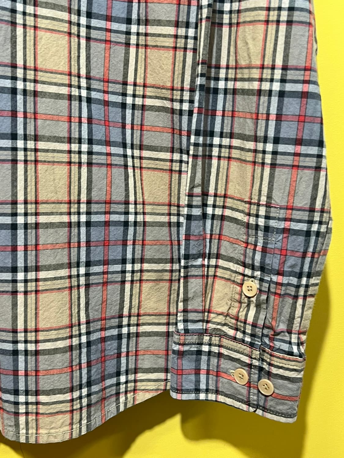 [M] 커버낫 베이지 체크 셔츠 상품이미지5