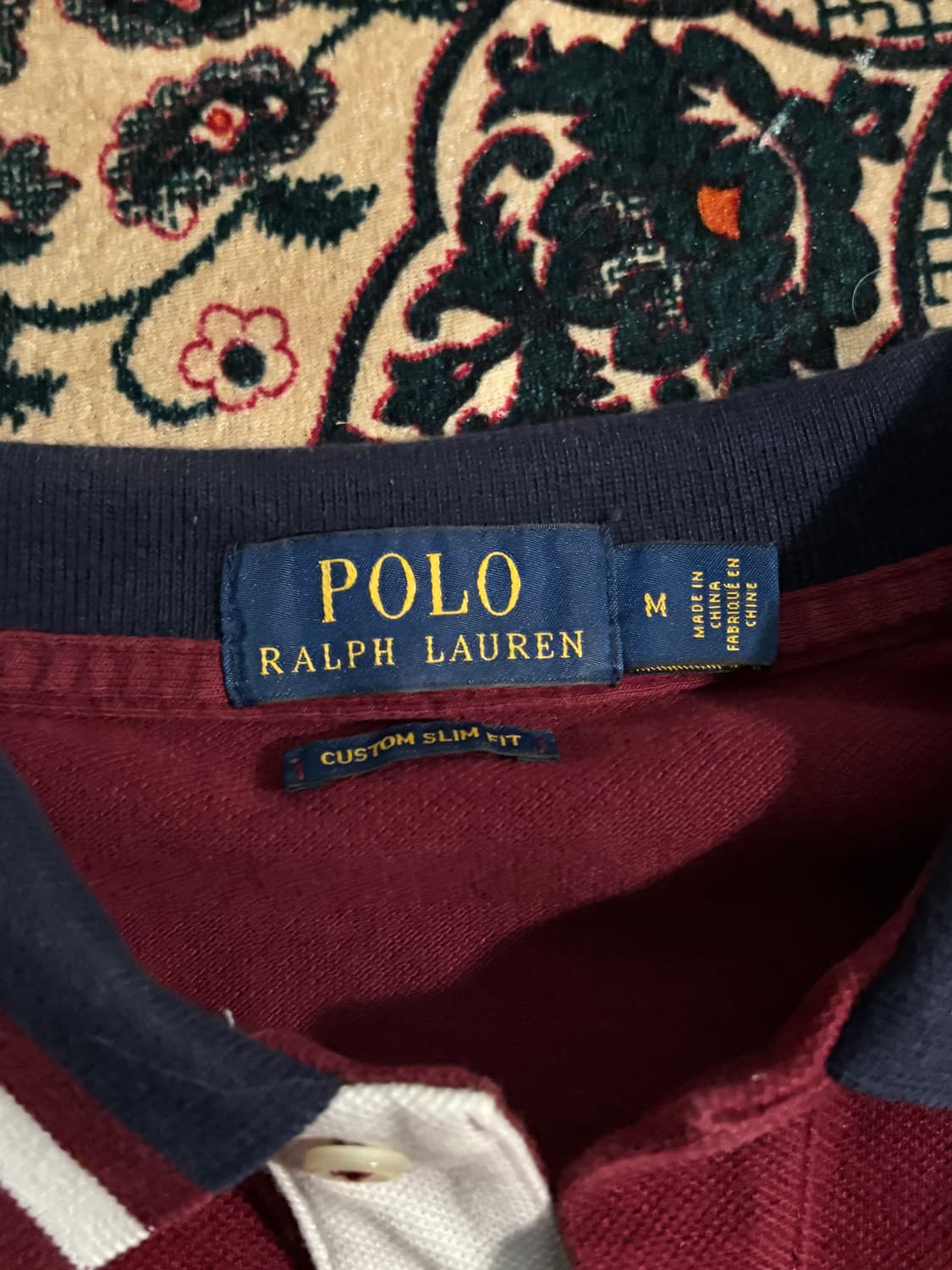 폴로 랄프로렌 빅포니 넘버링 반팔 카라티 버건디 네이비 M 상품이미지5