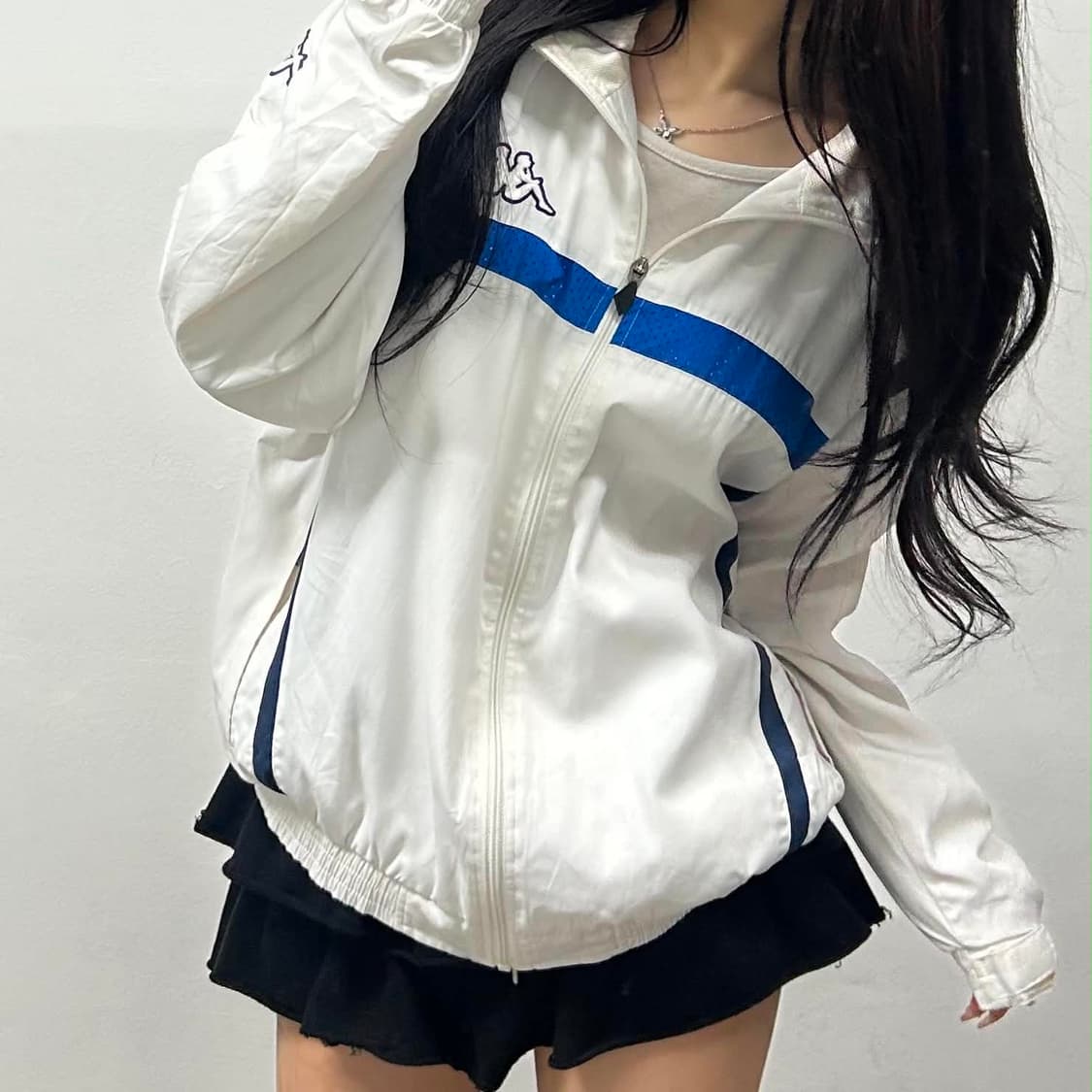 카파 올드스쿨 화이트 윈드브레이커 자켓(L) 상품이미지3