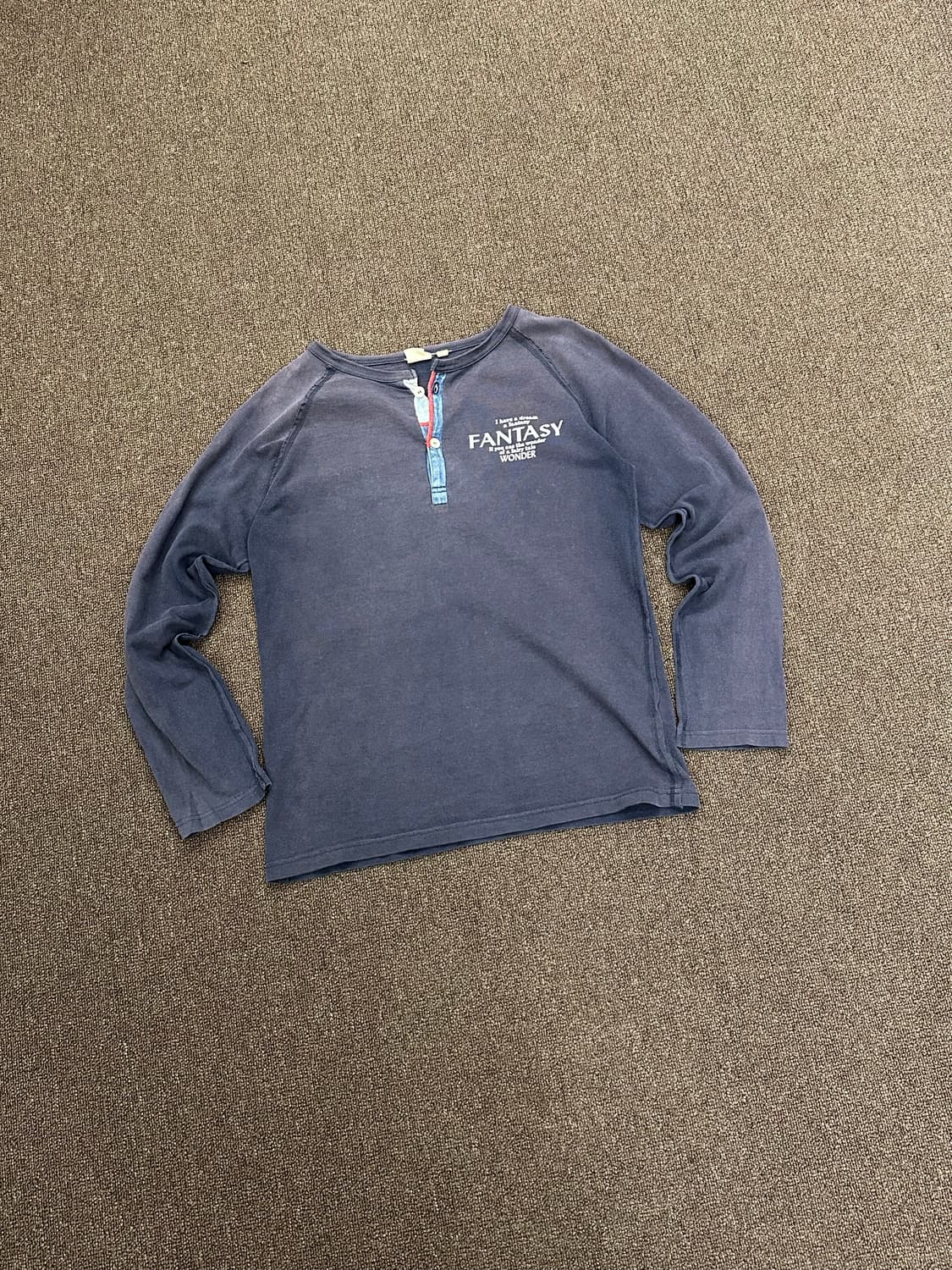 L)Japanese vintage 후면 프린팅 네이비 헨리넥 롱슬리브 상품이미지4