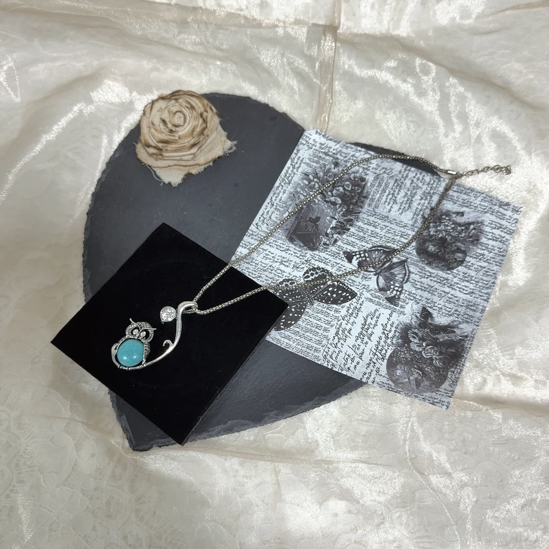 빈티지 부엉이 터키석 목걸이 상품이미지2