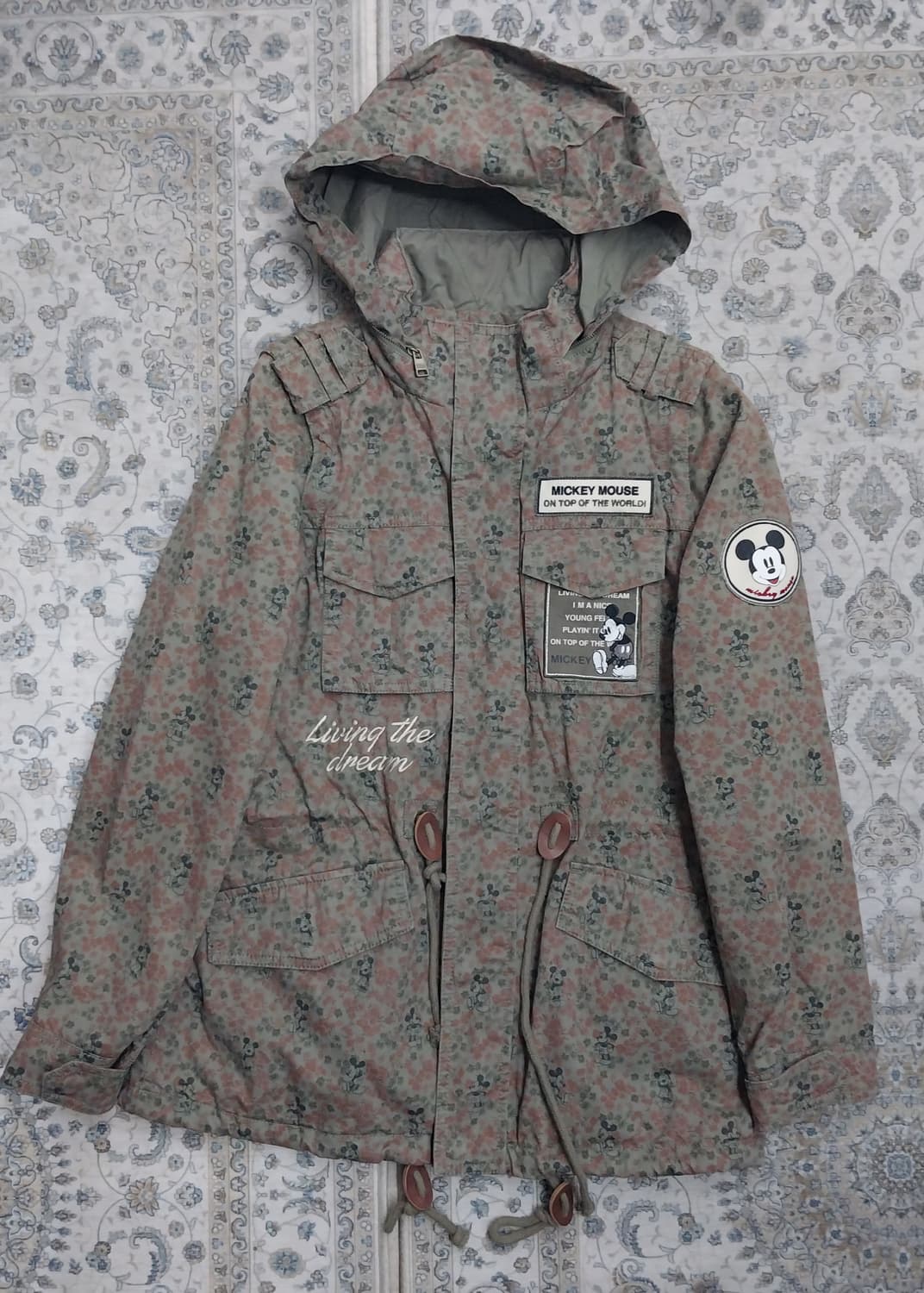 홀하우스 X 디즈니 미키 플라워 패턴 후드자켓 XS (55반까지) 상품이미지1