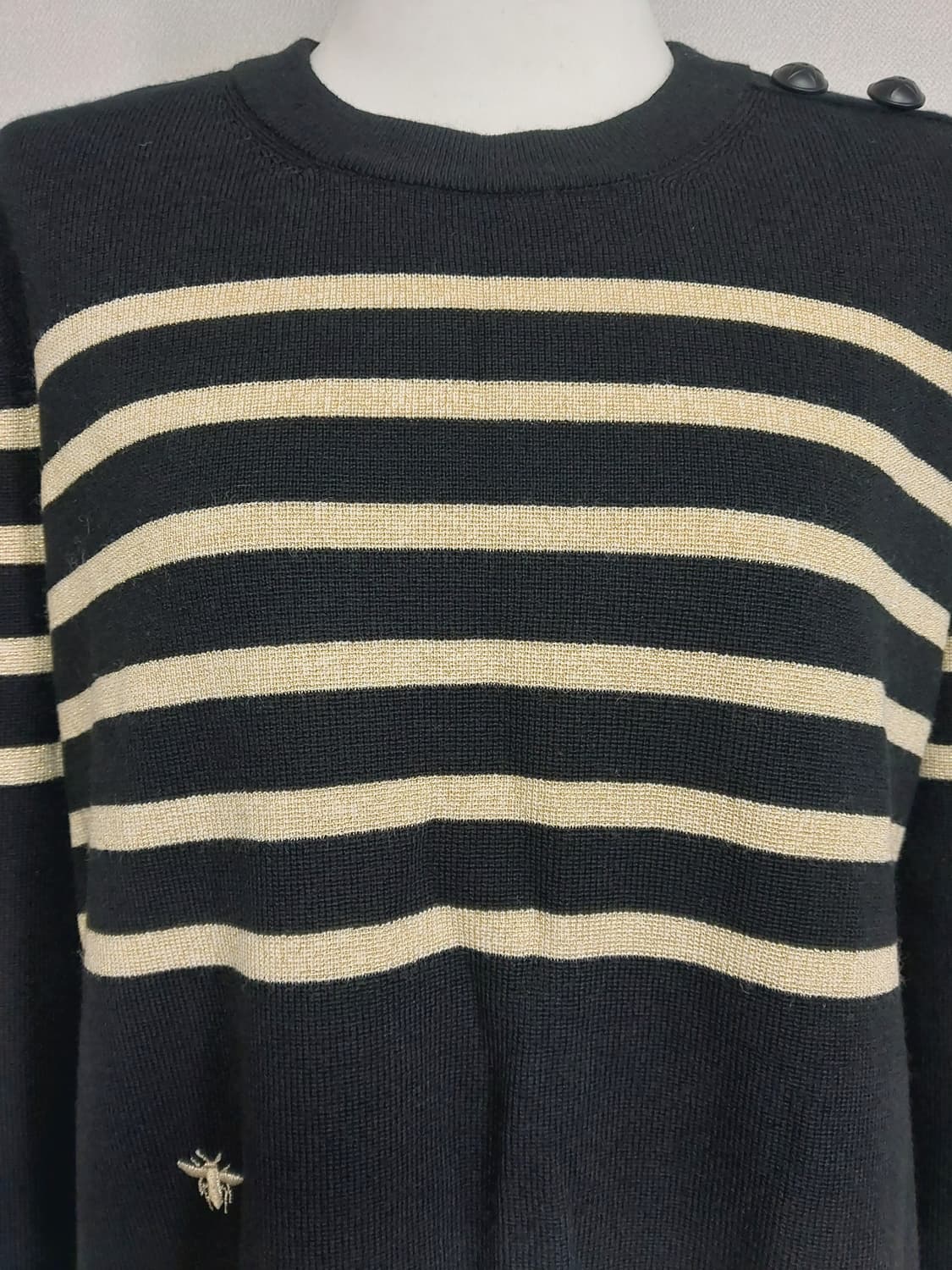 디올 유니폼 비 로고 스냅 스웨터 니트 상품이미지5