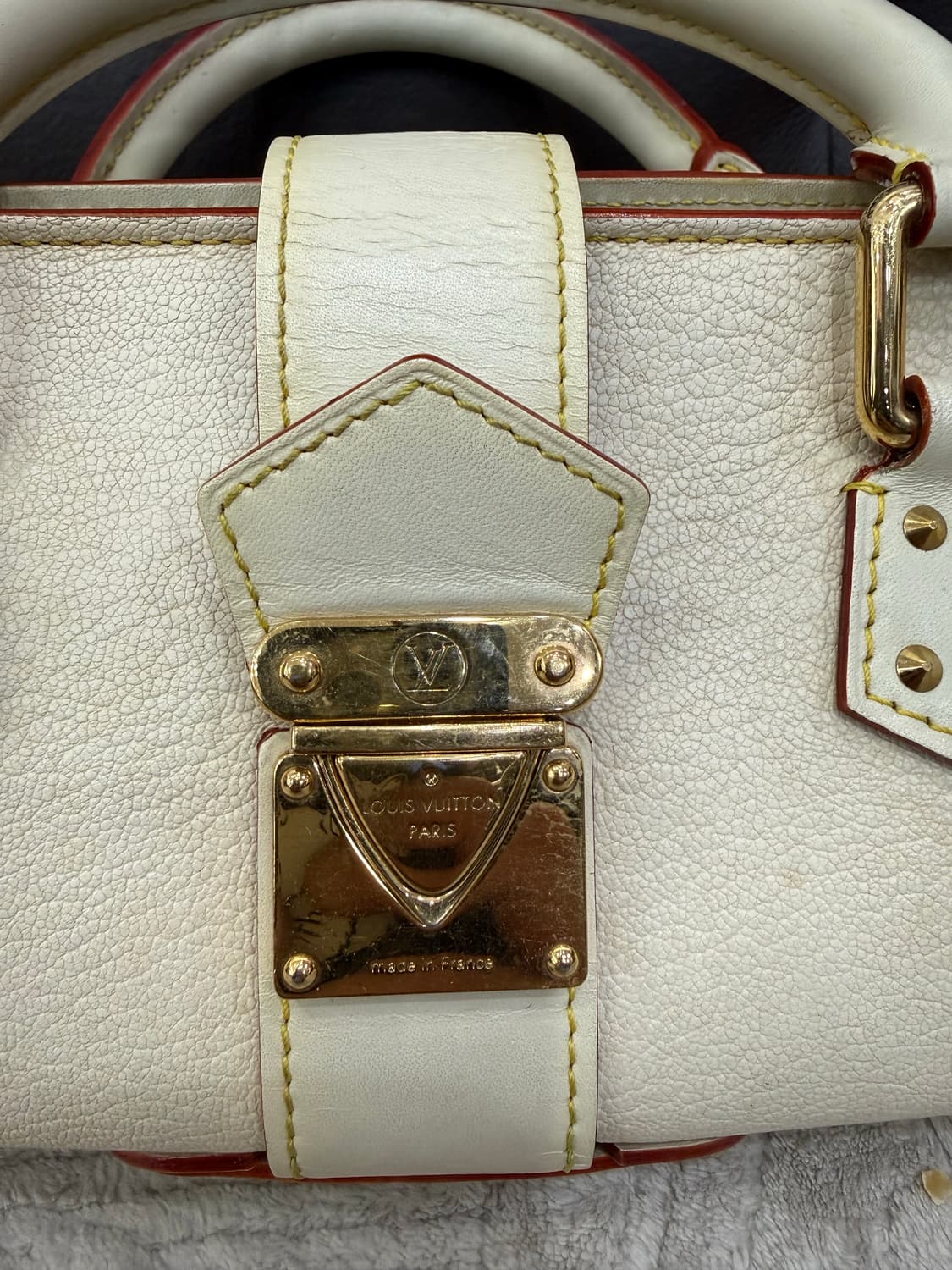 루이비통 화이트 레더 토드백 상품이미지3