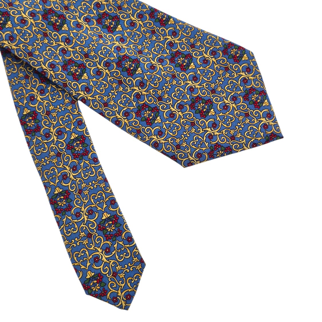 90s 프랑스 니나리치 실크 꽃바구니 넥타이 상품이미지4