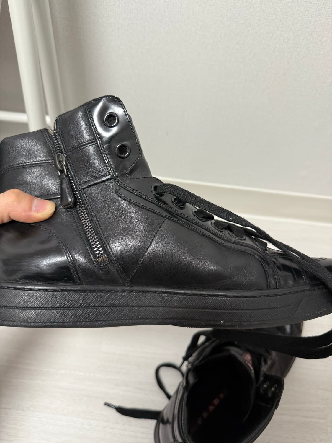 프라다 스포츠 레더 하이탑 상품이미지6