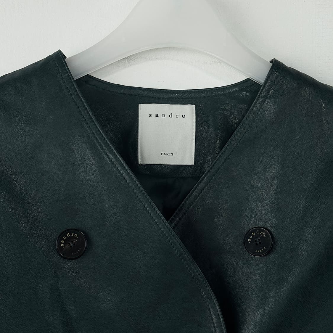 산드로 램스킨 마블 레더 자켓 상품이미지2