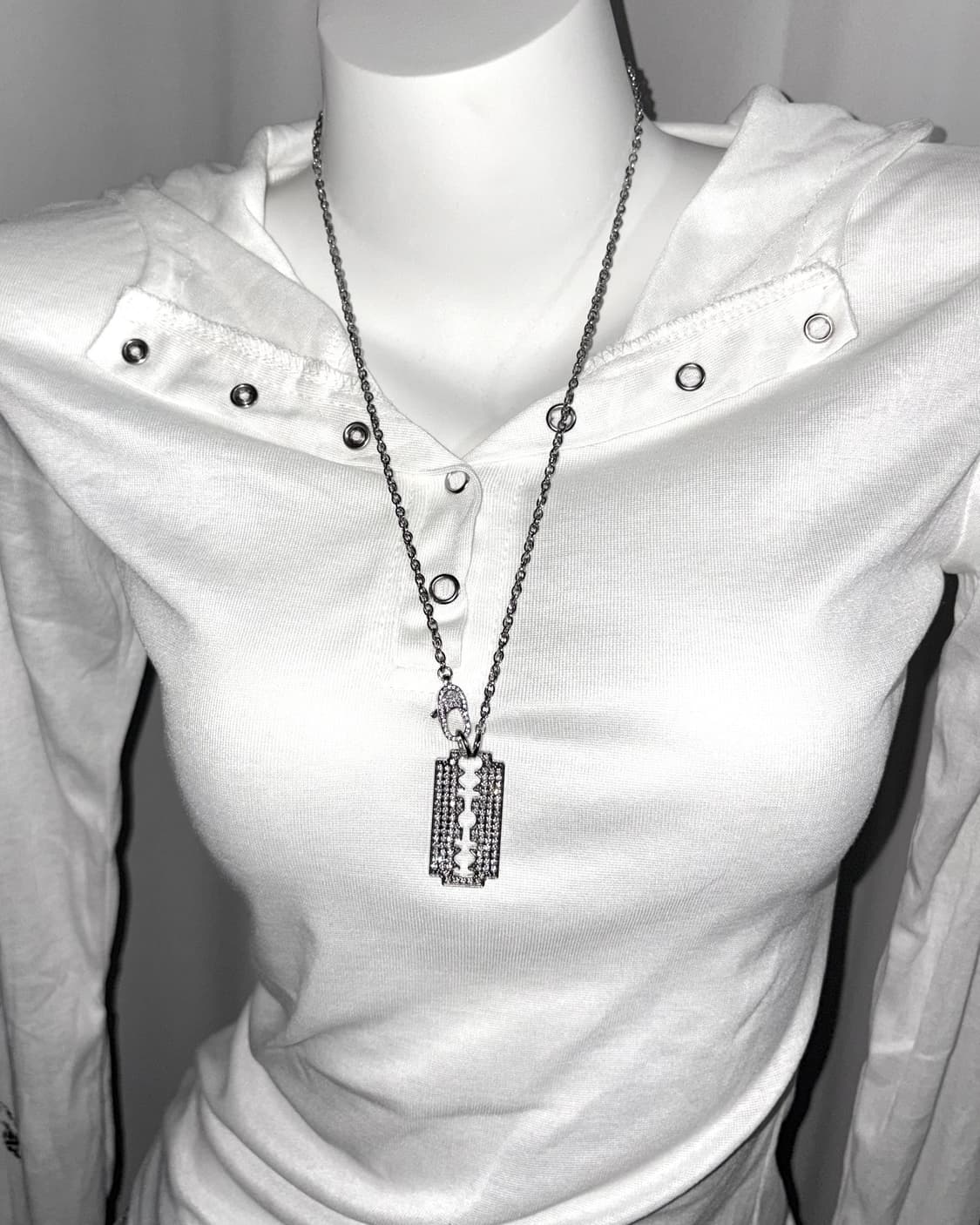 (Made)나나 펑크 빈티지 오네갸루 큐빅 써지컬스틸 목걸이  상품이미지2