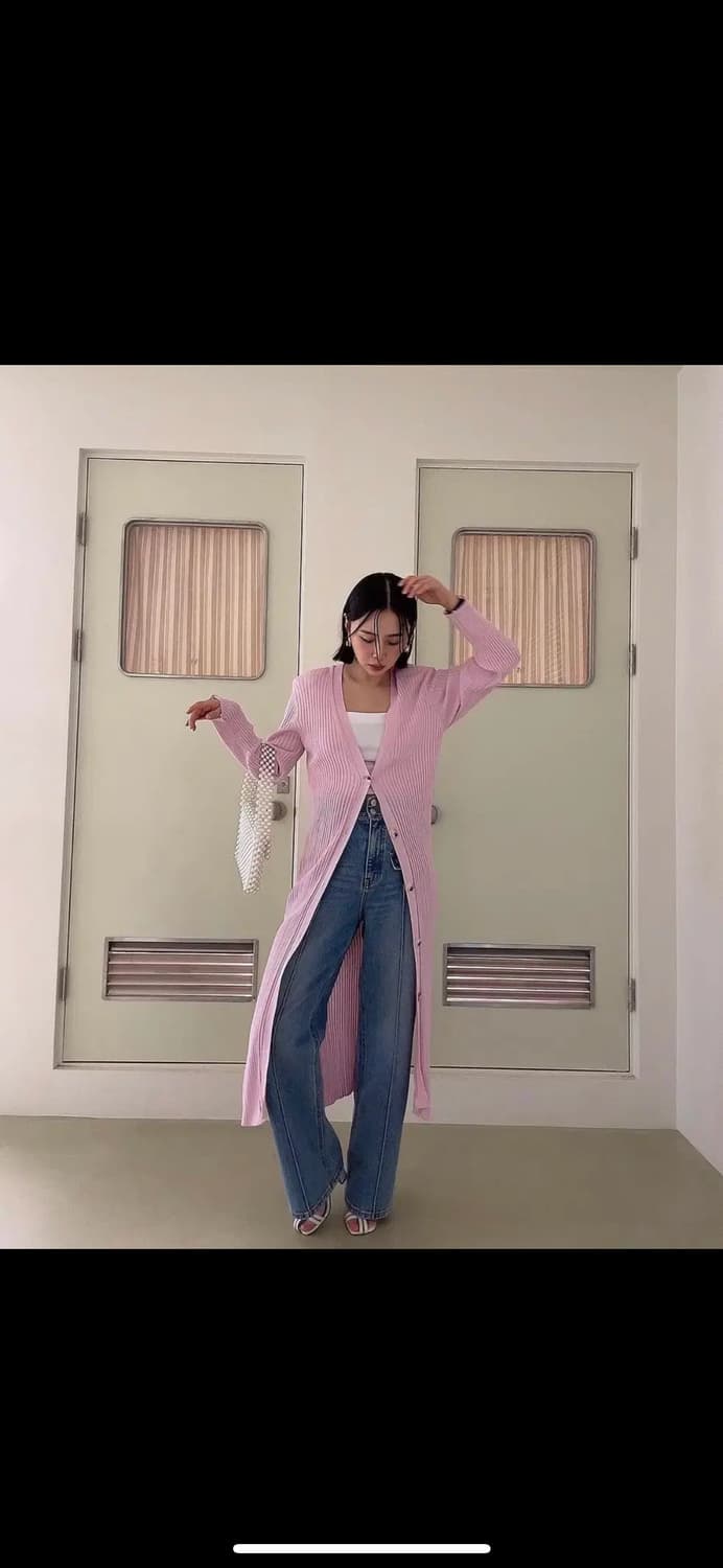 살롱드매그 트임 골지 롱 가디건 상품이미지3