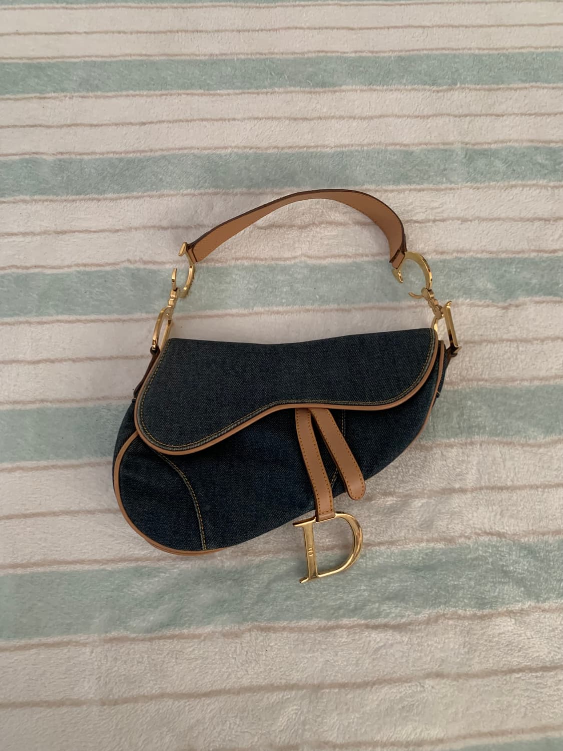 디올 데님 새들백 희귀피스 정품 가방 상품이미지1