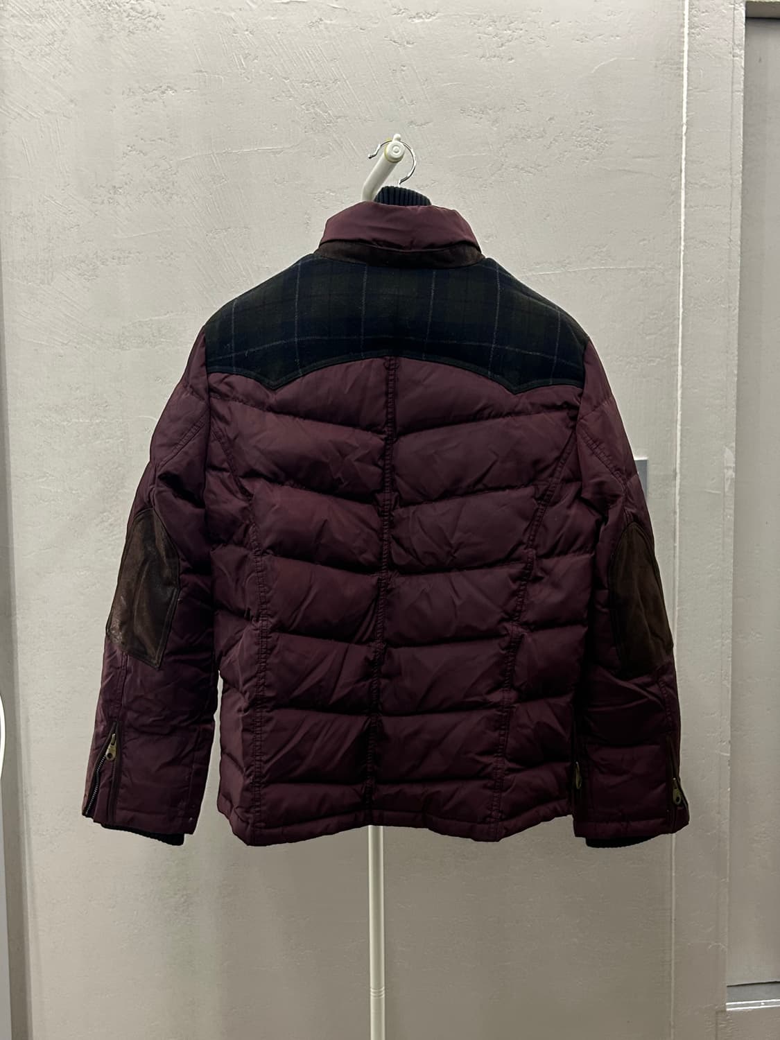 시리즈(series) 버건디 체크 패딩 점퍼 상품이미지3