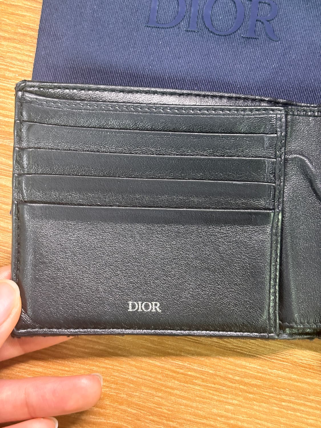 디올 오블리크 자카드 반지갑 블랙 상품이미지6