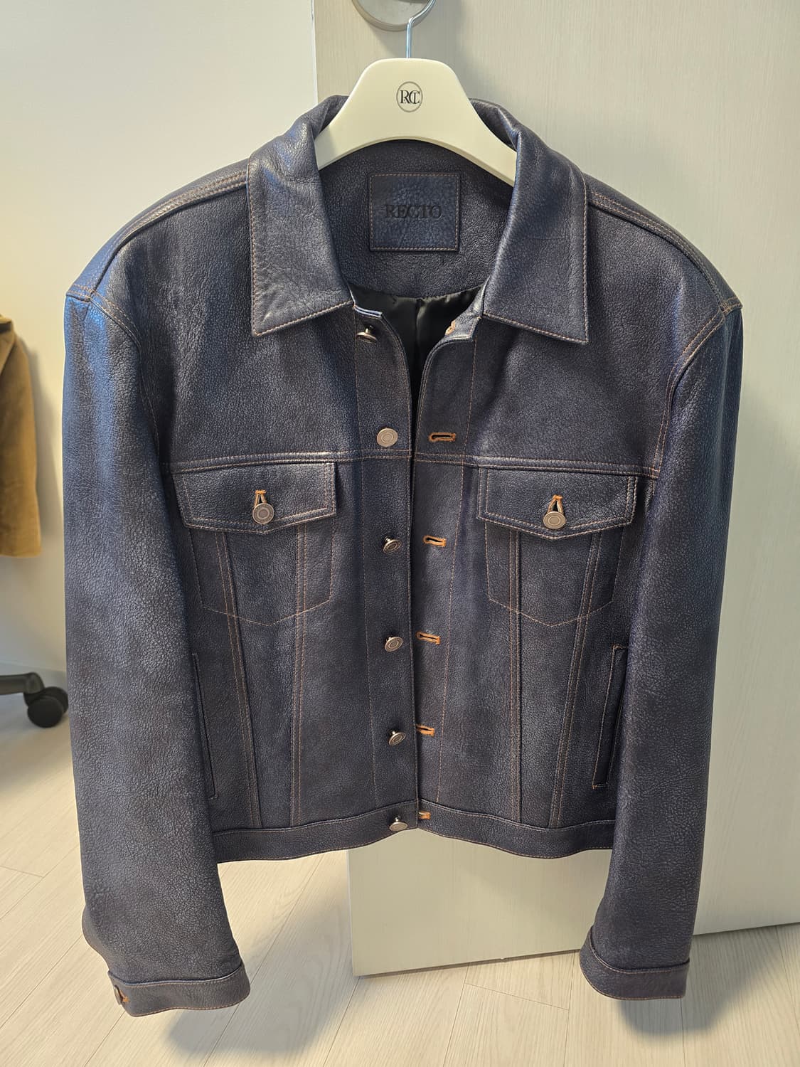 M)렉토 빈티지 이펙트 레더 트러커 자켓 상품이미지2