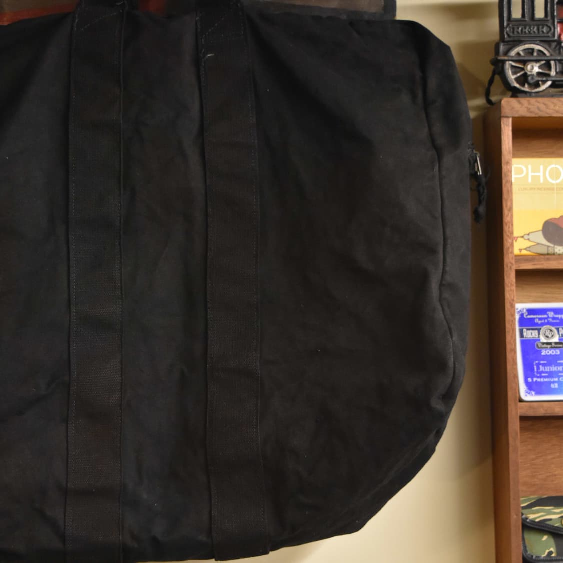 미군 오리지널 조종사 캔버스 키트백 블랙 상품이미지7