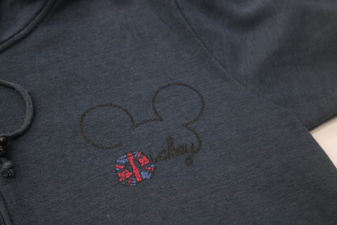 Disney 디즈니 빈티지 미키 마우스 백로고 네이비 후드 집업 (M) 상품이미지6