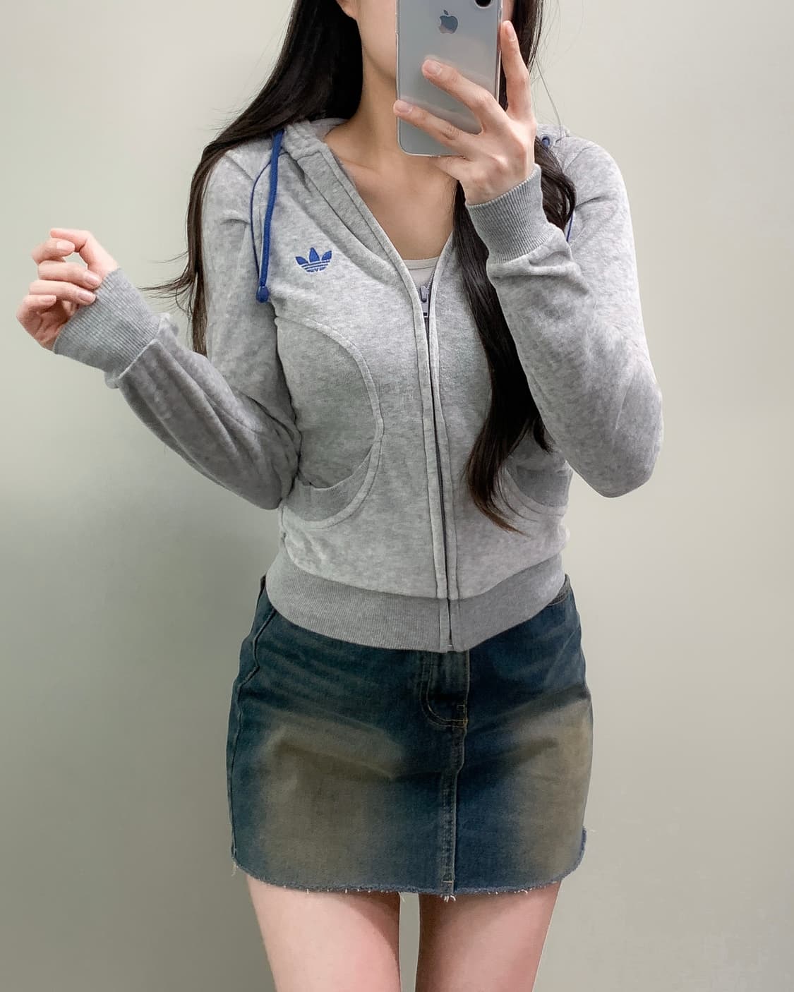 아디다스 벨벳 후드집업 상품이미지1