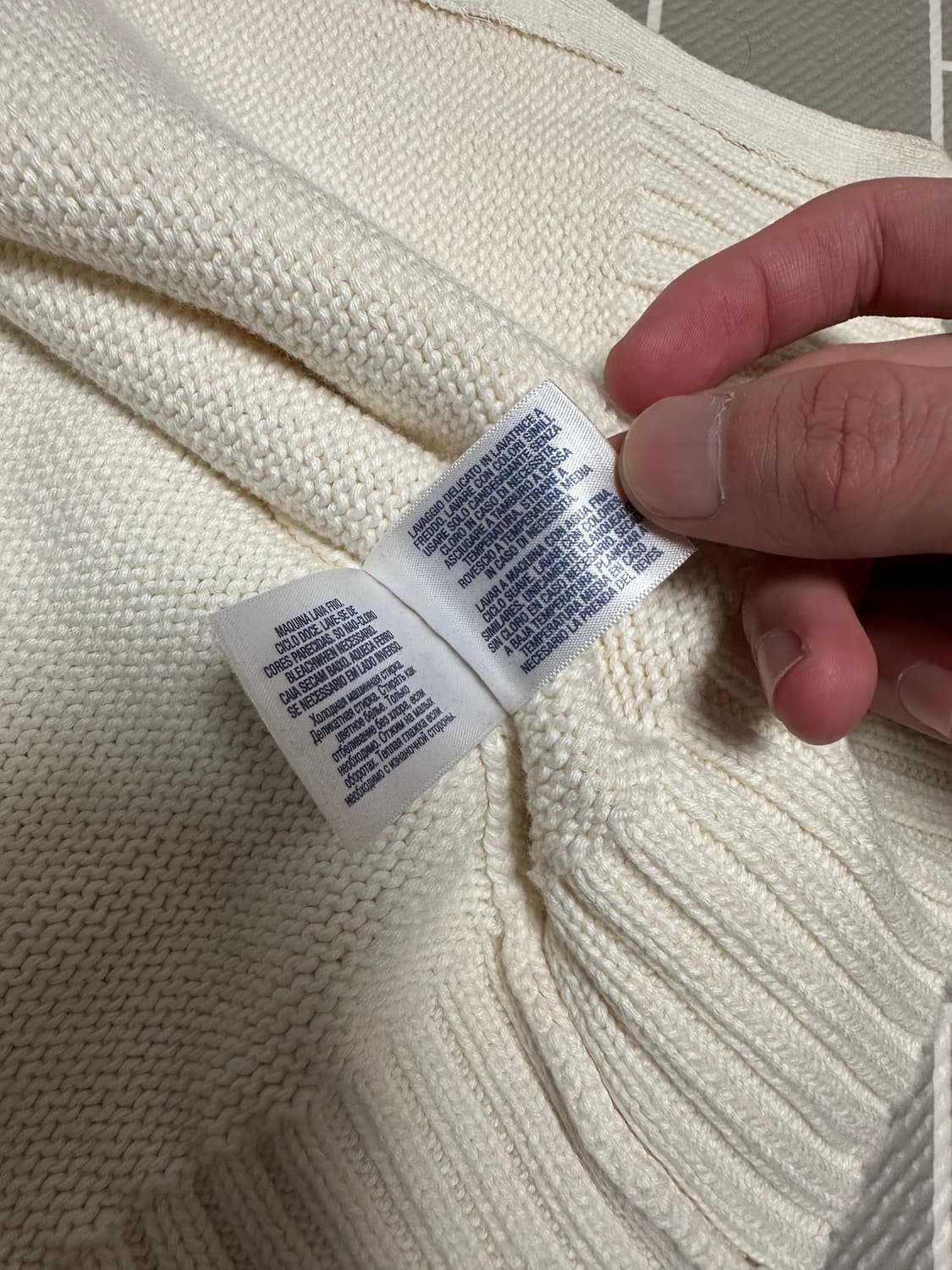 폴로 빅포니 니트집업 아이보리 상품이미지7