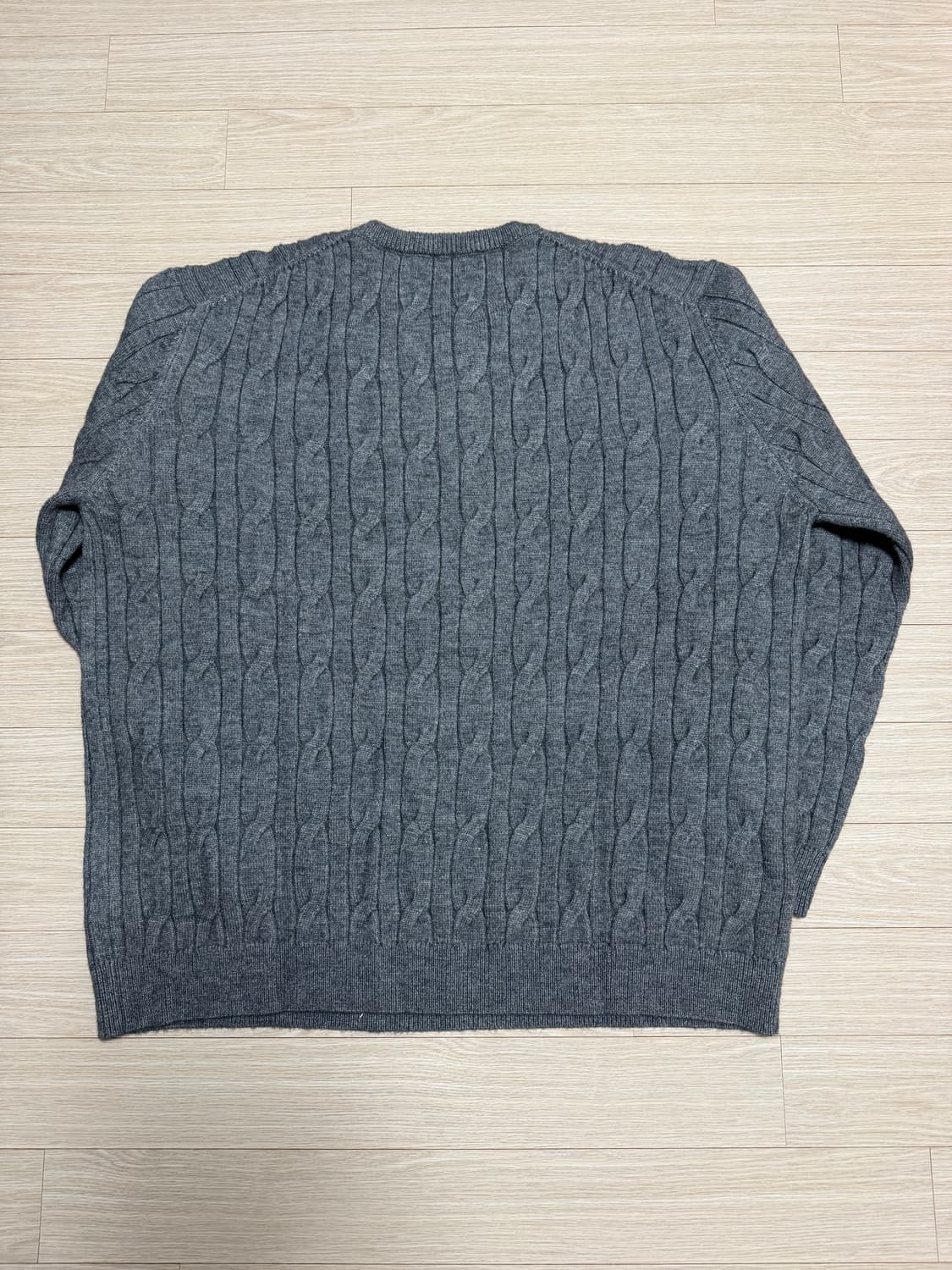 오버핏 꽈배기 니트 그레이 상품이미지3