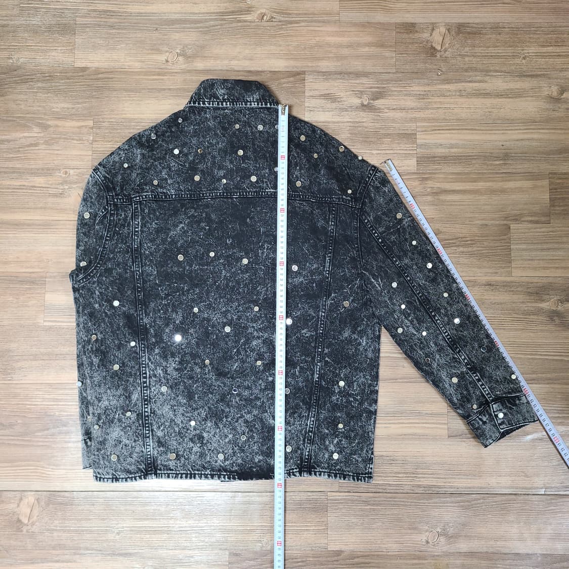 (L100) 산드로 빈티지 워싱 흑청 블랙 웨스턴 데님 셔츠 자켓 상품이미지9