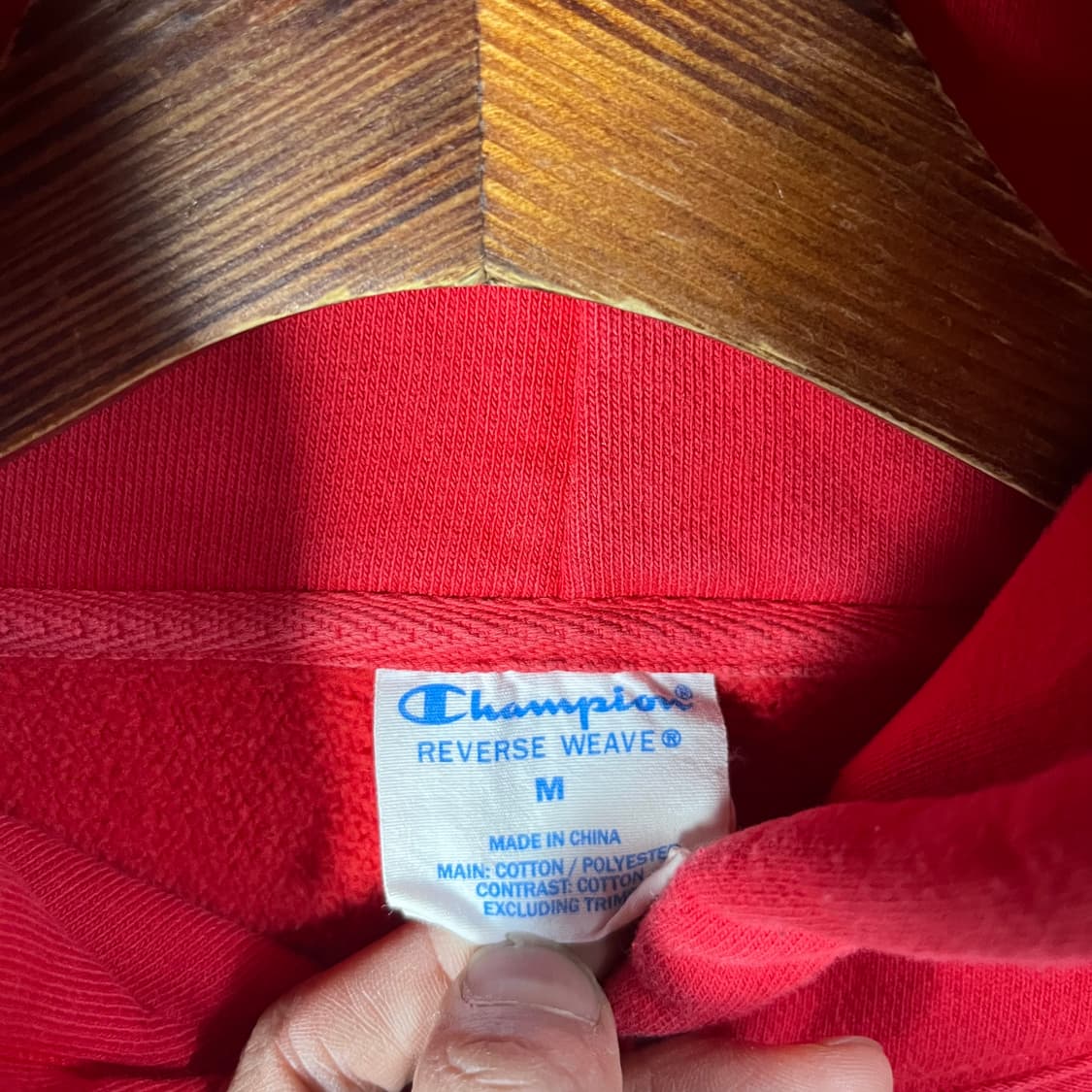 [Champion] 챔피온 리버스위브 레드 후드티 상품이미지4