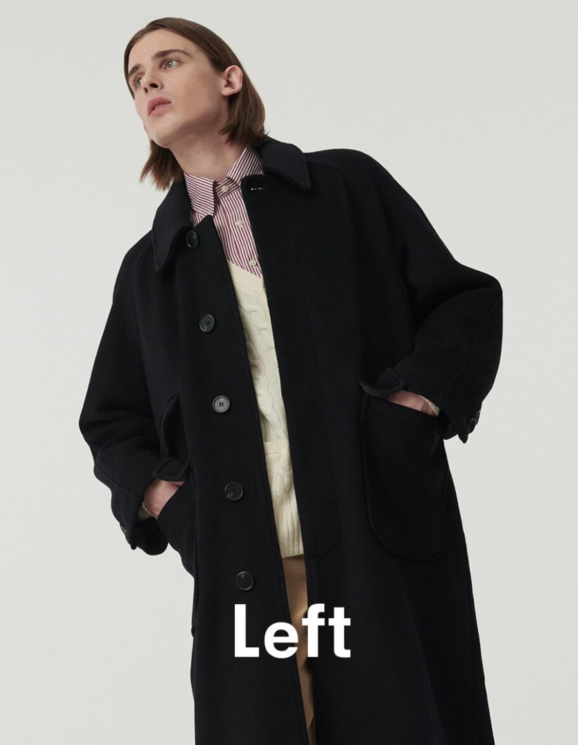 레프트서울 오버사이즈 발마칸 울 코트 블랙 M 상품이미지1