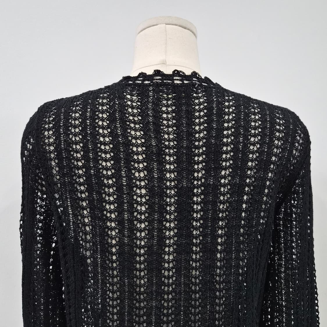 CORROSE 블랙 크로쉐 플라워 니트 가디건  상품이미지9