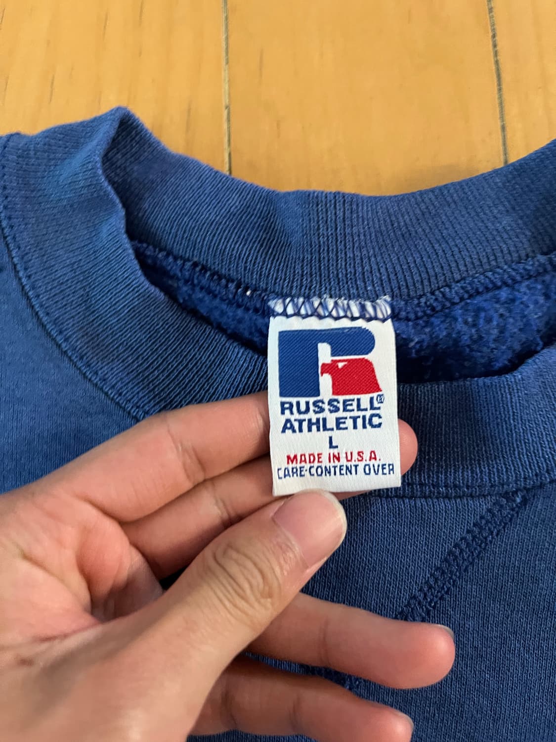 90s russell athletic 스웻셔츠 블루 made in usa 상품이미지3