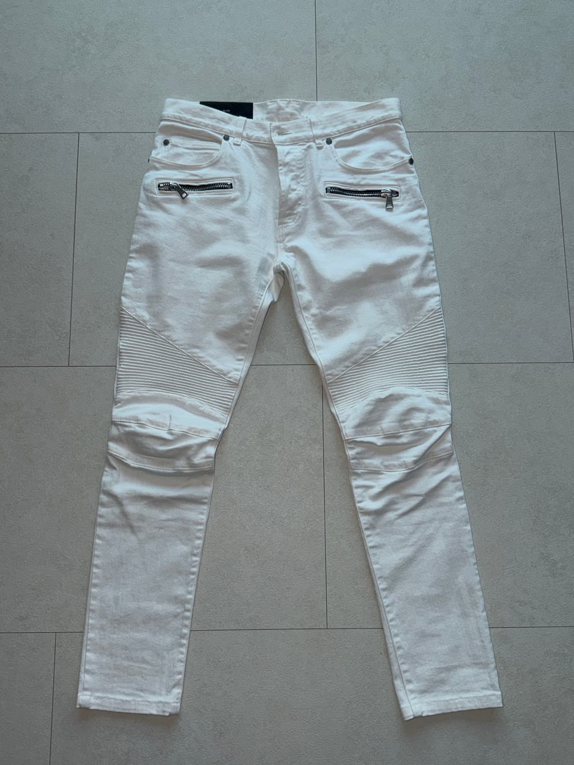 발망 데님 슬림핏 바이커팬츠 화이트 30 상품이미지1