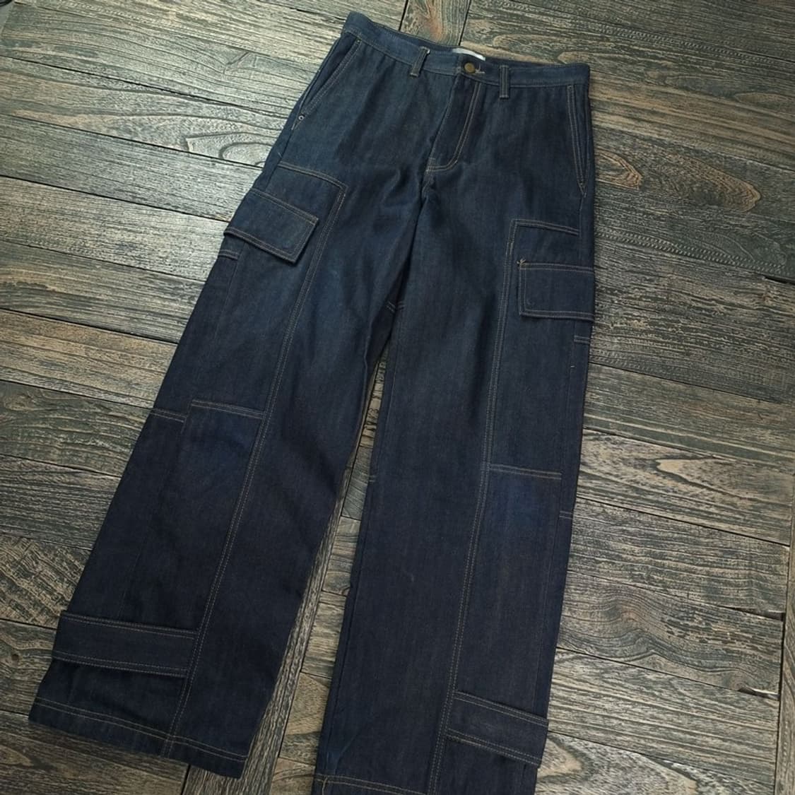 [메종미네드] 와이드 카고 인디고 데님 팬츠 바지 M18257 상품이미지1