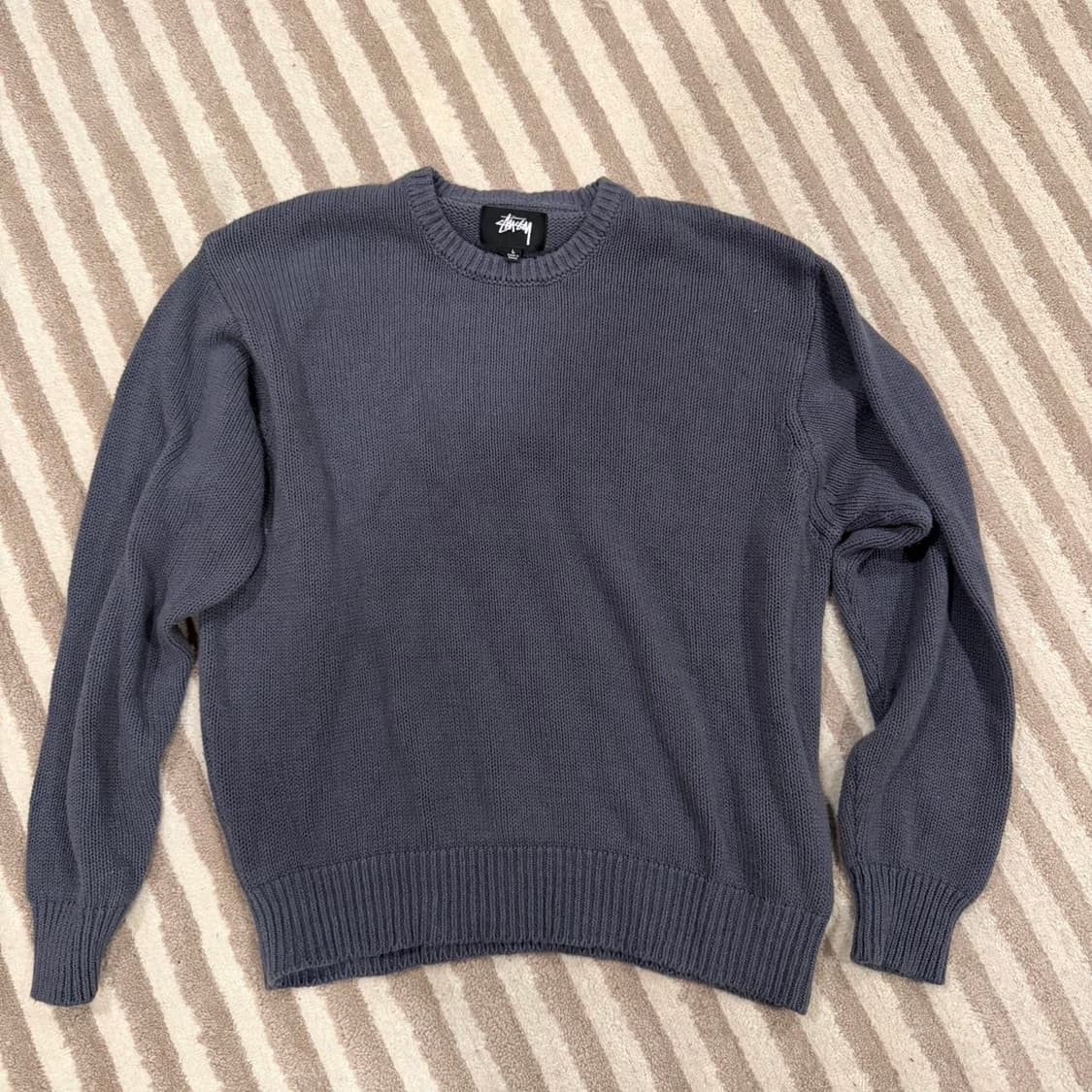 스투시 서프맨 아이콘 코튼 리넨 크루넥 더스티 블루 상품이미지2