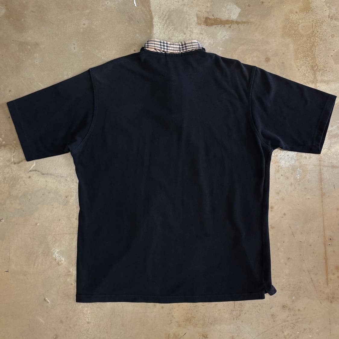 XL 버버리 여성용 노바체크 카라 블랙 반팔 티셔츠 상품이미지3