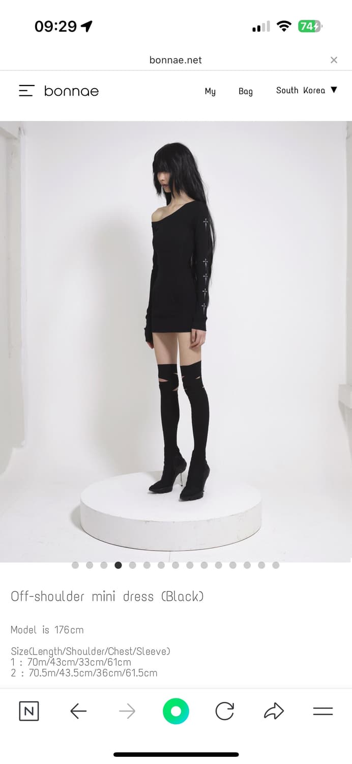본네 오프숄더 미니 드레스 블랙 1 상품이미지1