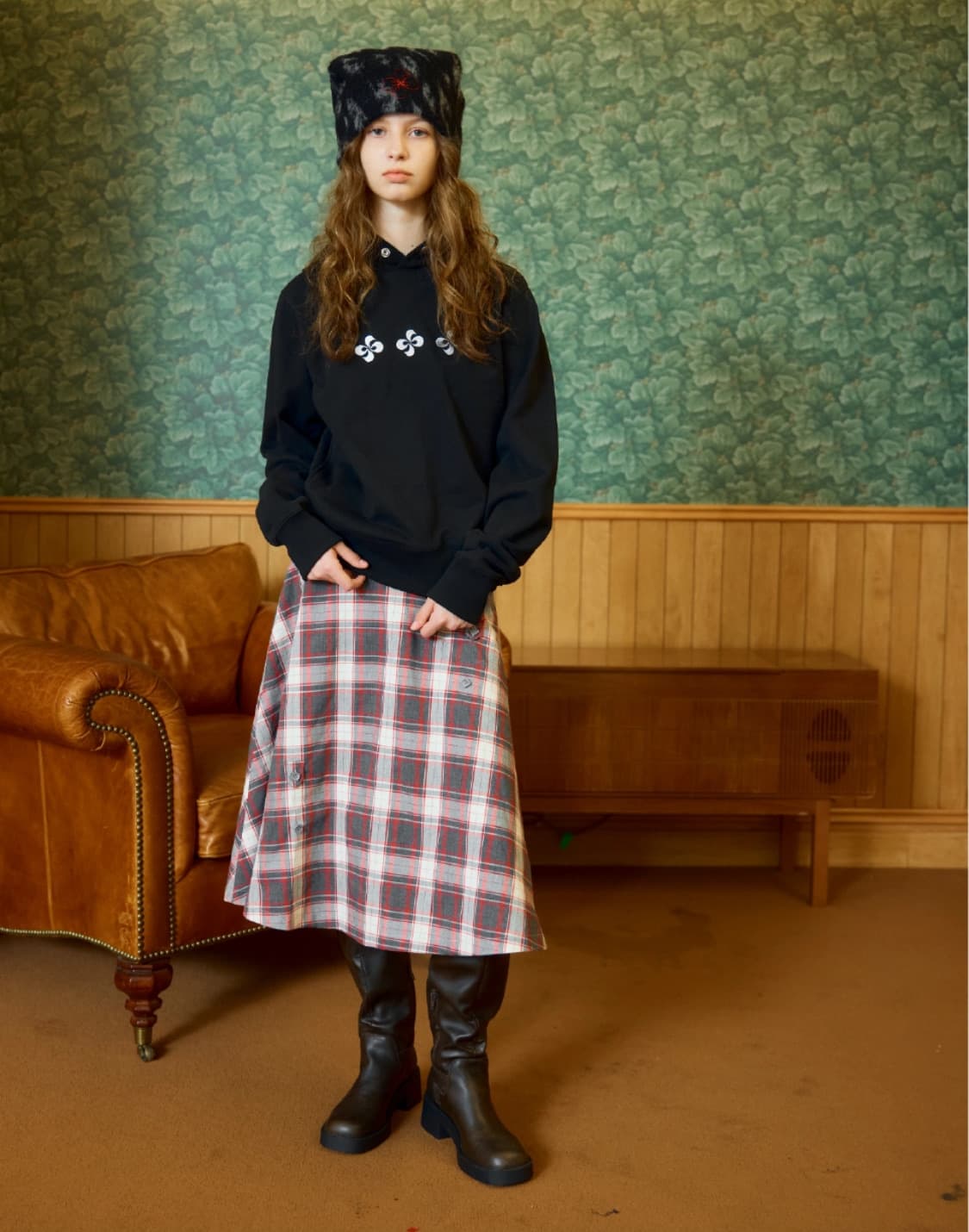 헤레틱 BUTTON FLARED SKIRT 상품이미지2