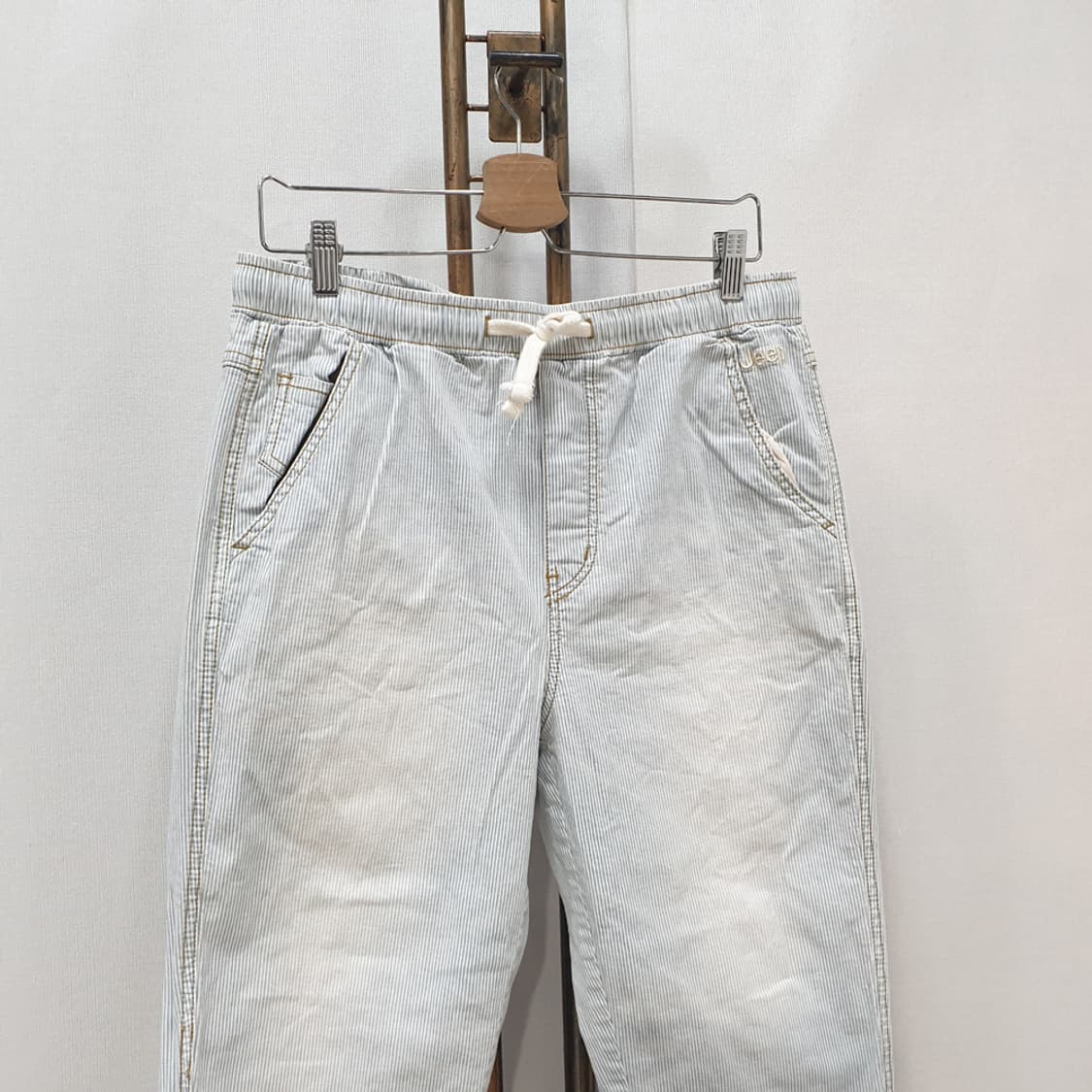 지프 여성 스트라이프 배기 데님팬츠 32 상품이미지2