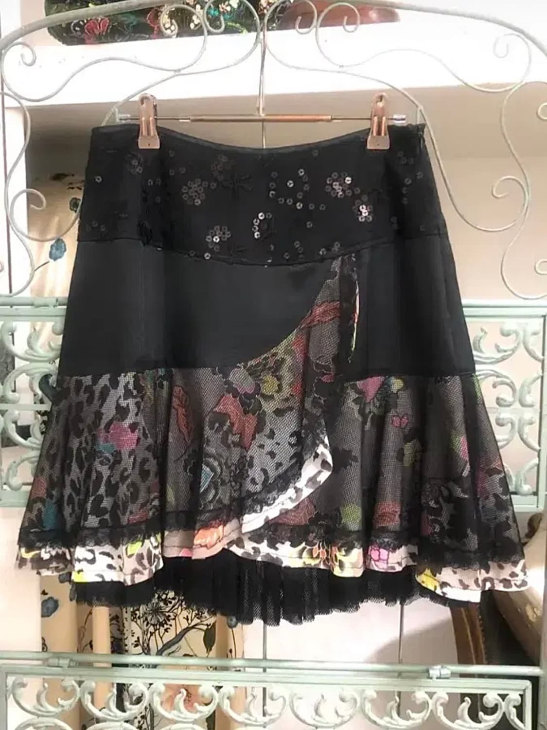 파우닝133 대장 오리엔탈 호피 글리터 스팽글 스커트 큐빈레이어룸레테 상품이미지1