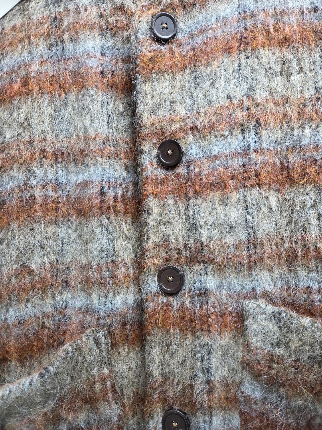 아워레가시 모헤어 가디건 어멘트 체크 새상품 상품이미지3