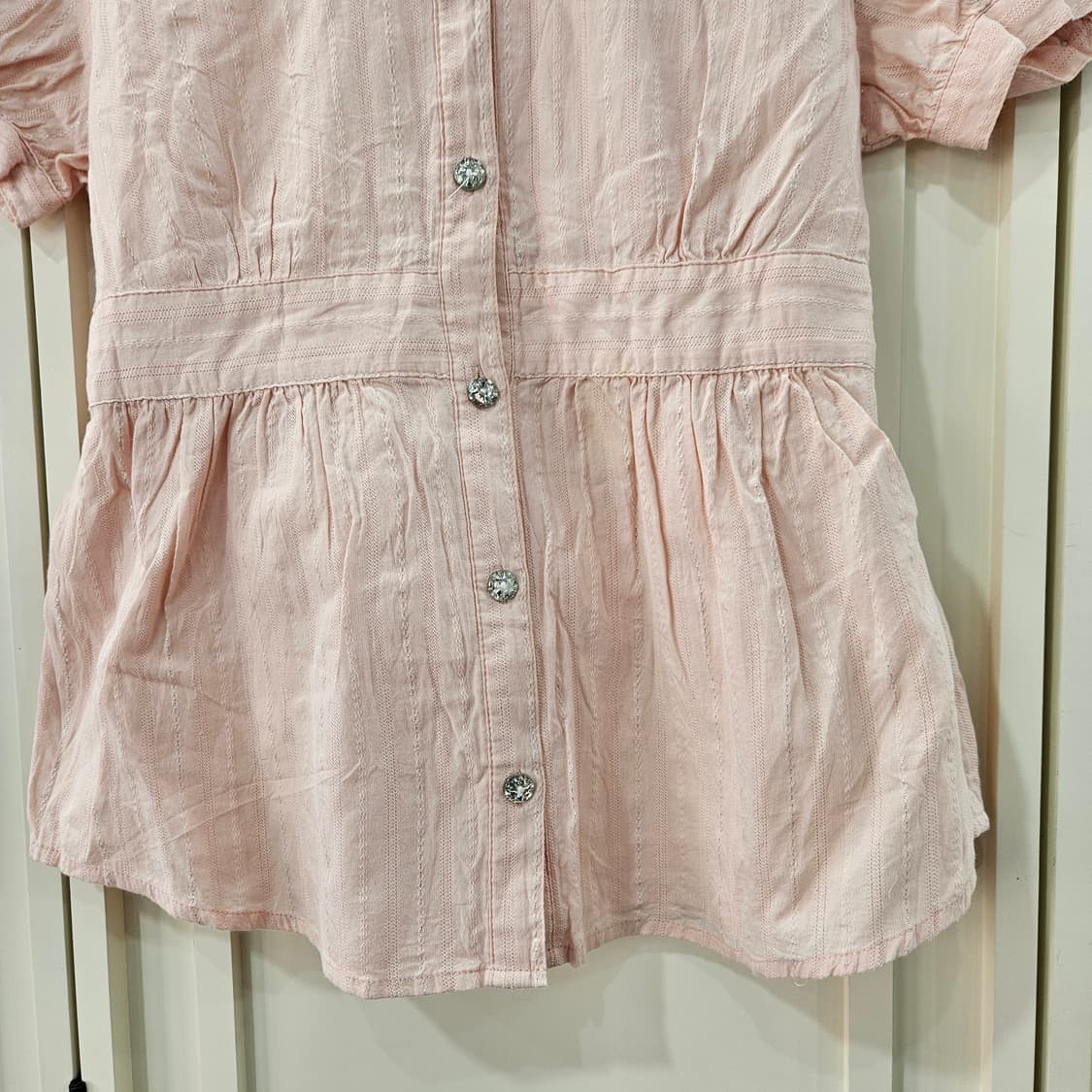 핑크색 퍼프 반팔 블라우스 상품이미지5