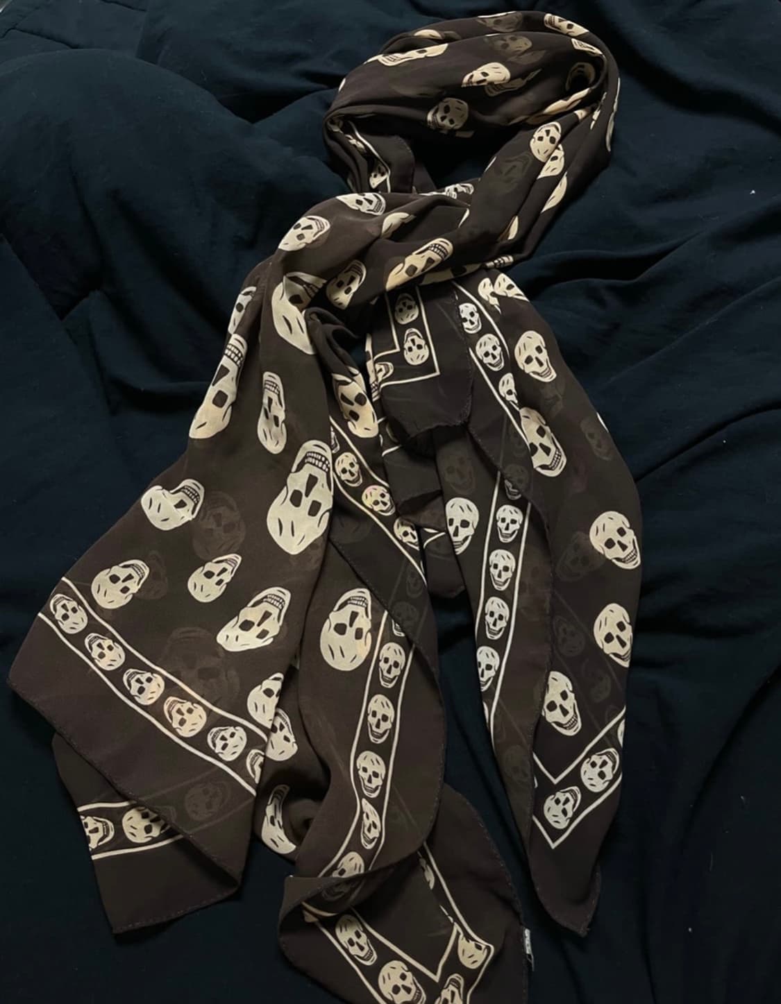 브라운 스컬 스카프 해골 펑크 대장템 와투케 빈티지 상품이미지1