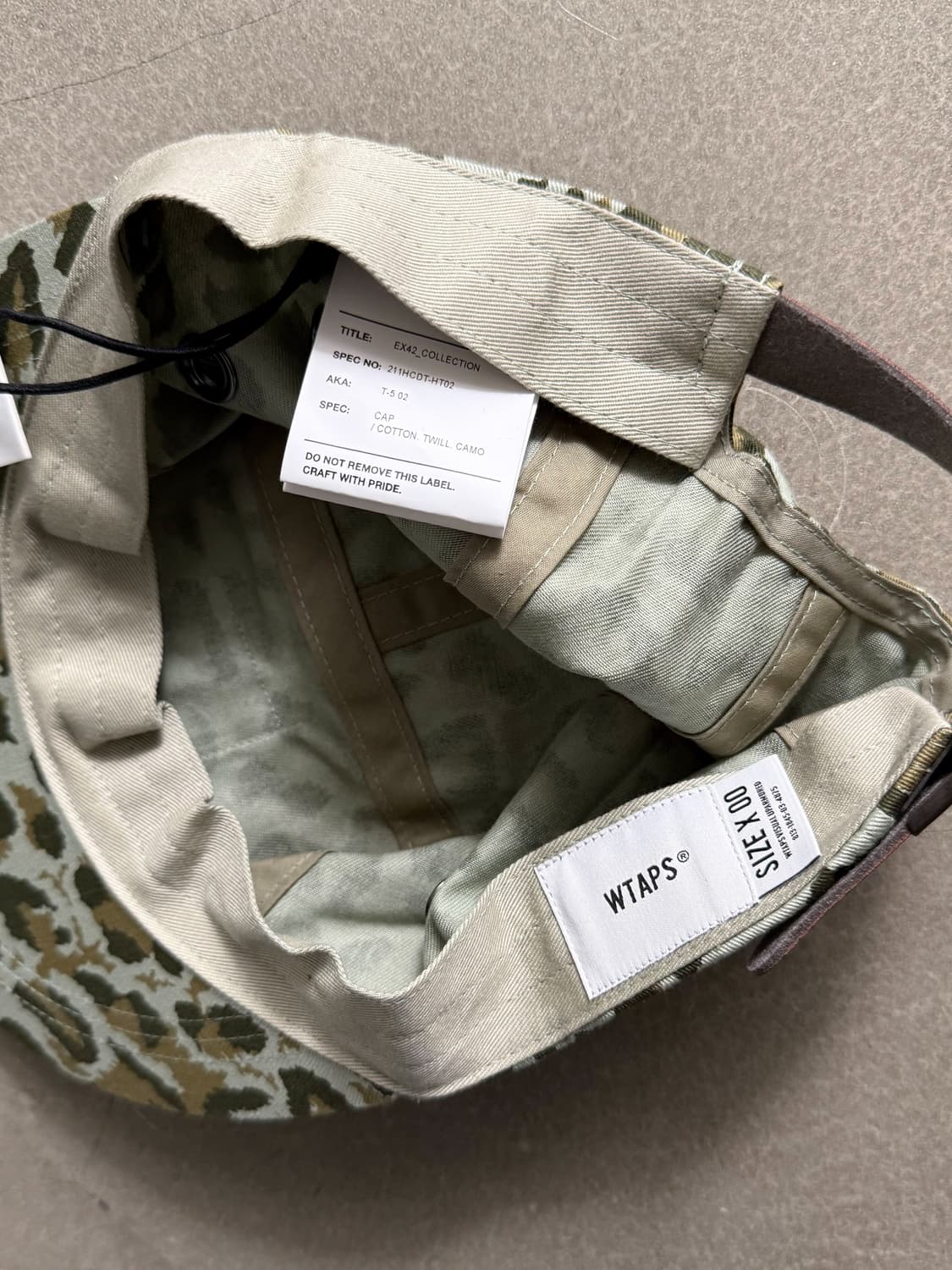  WTAPS 211HCDT-HT02 TWILL CAMO CAP 상품이미지6