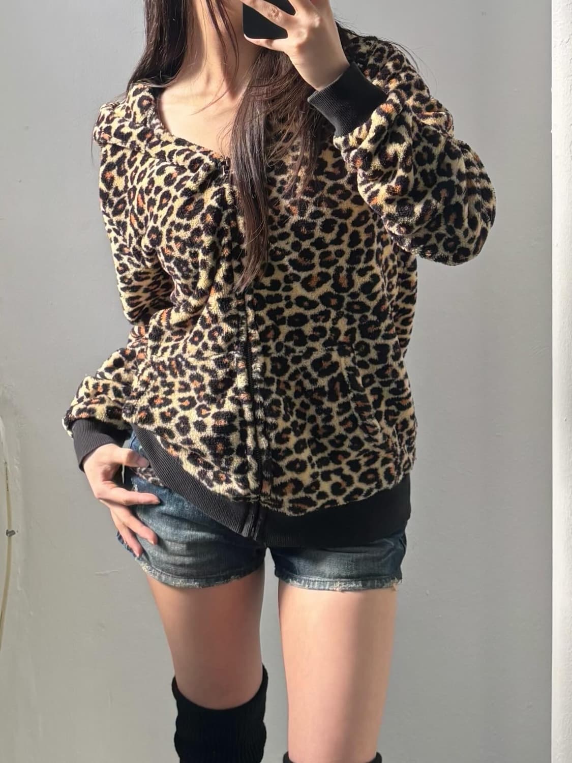 Vintage Leopard Hood Zip-Up 상품이미지4