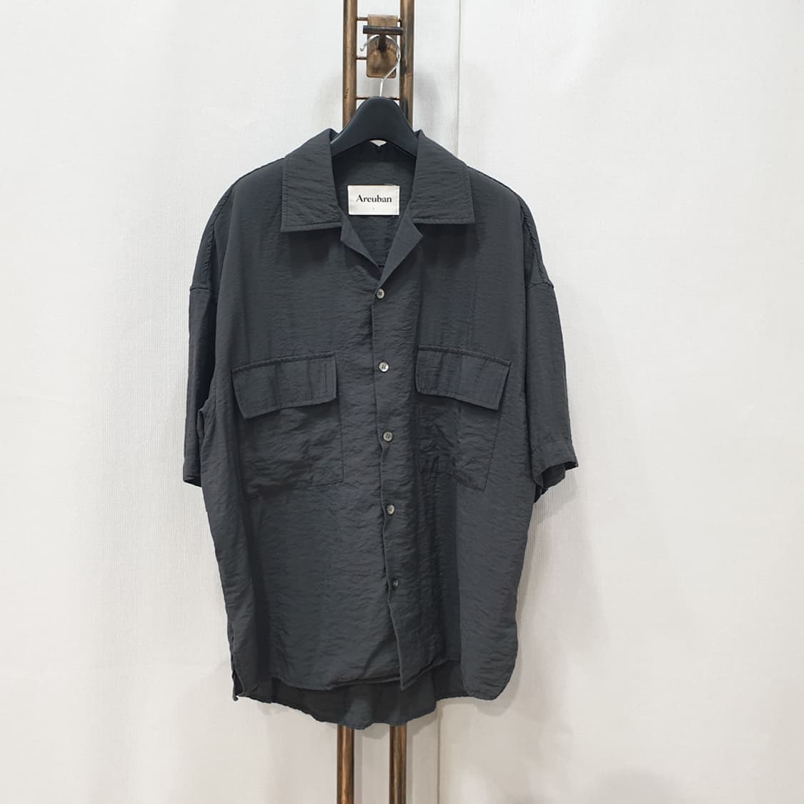 아르반 투포켓 오픈카라 셔츠 L (차콜) 상품이미지1