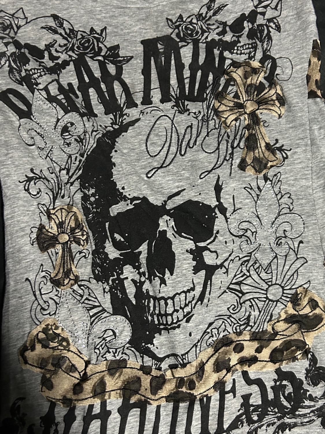 skull punk y2k leopard tee 상품이미지4