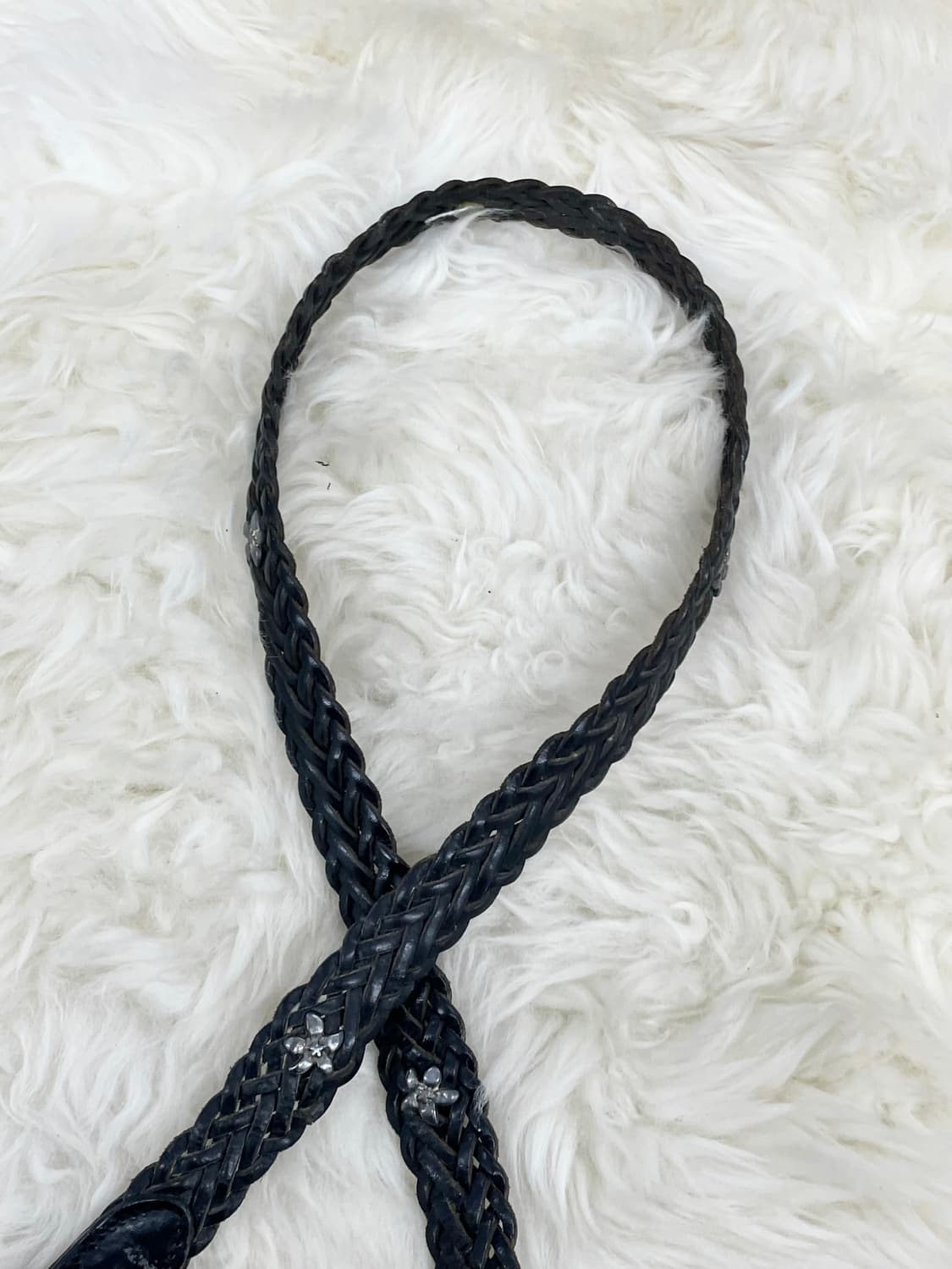 리얼레더 위빙 스터드 버클 벨트 상품이미지5