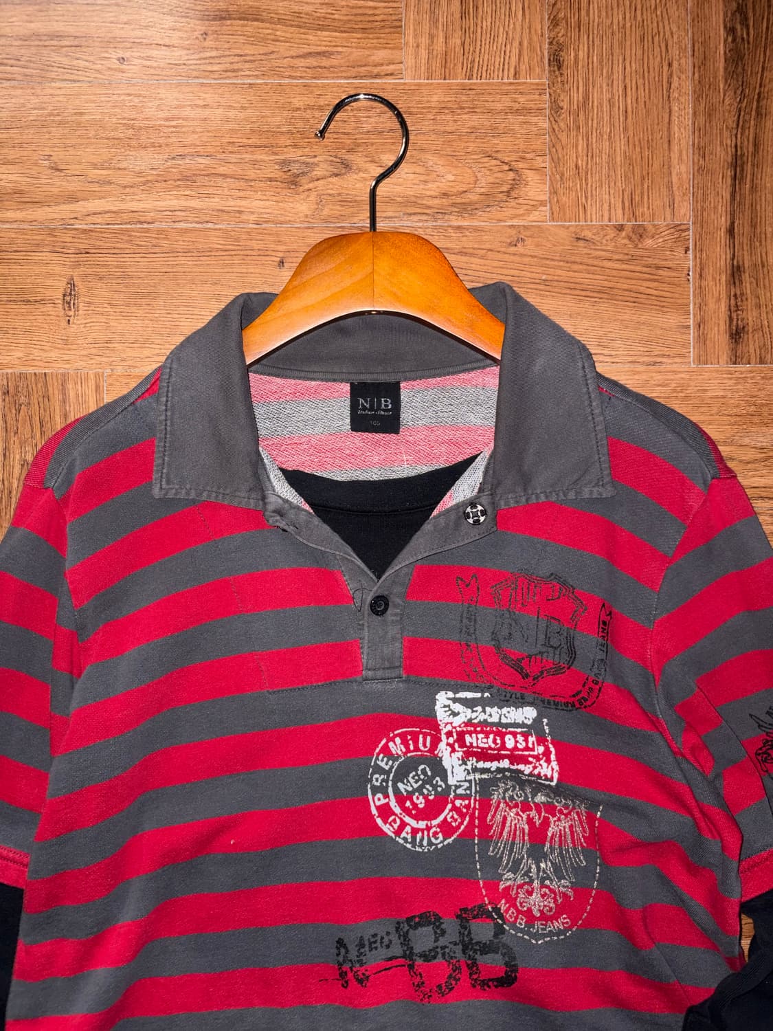 빈티지 스트라이프 레이어드 카라티 상품이미지7