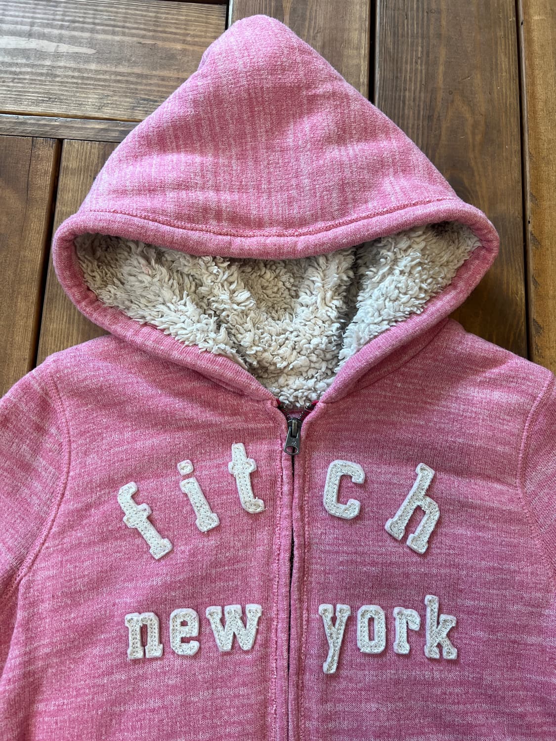 아베크롬비 핑크 뽀글이 후드집업 상품이미지7