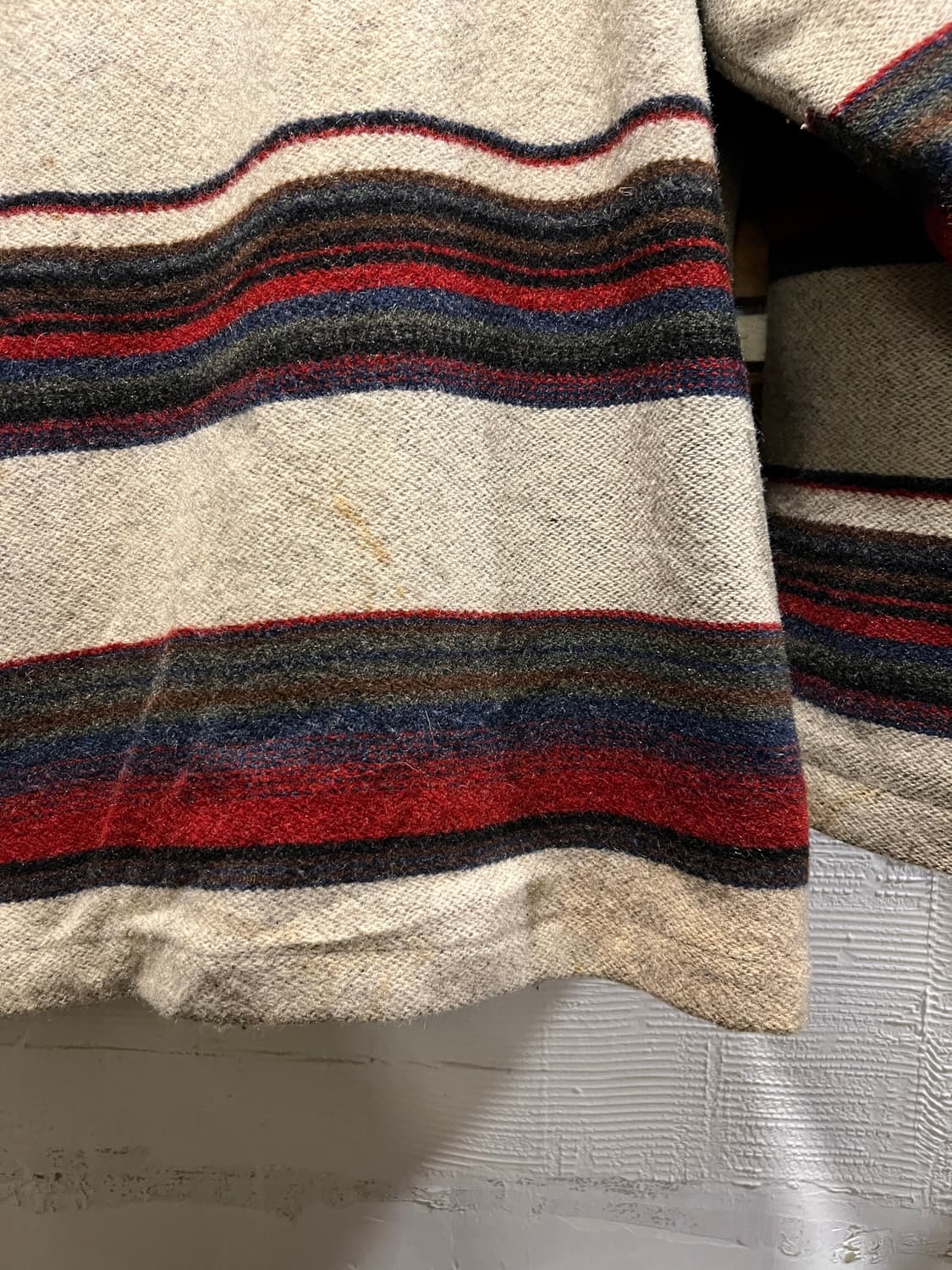 [L]90's 울리치 Made in USA 나바호 스트라이프 울 코트 상품이미지8